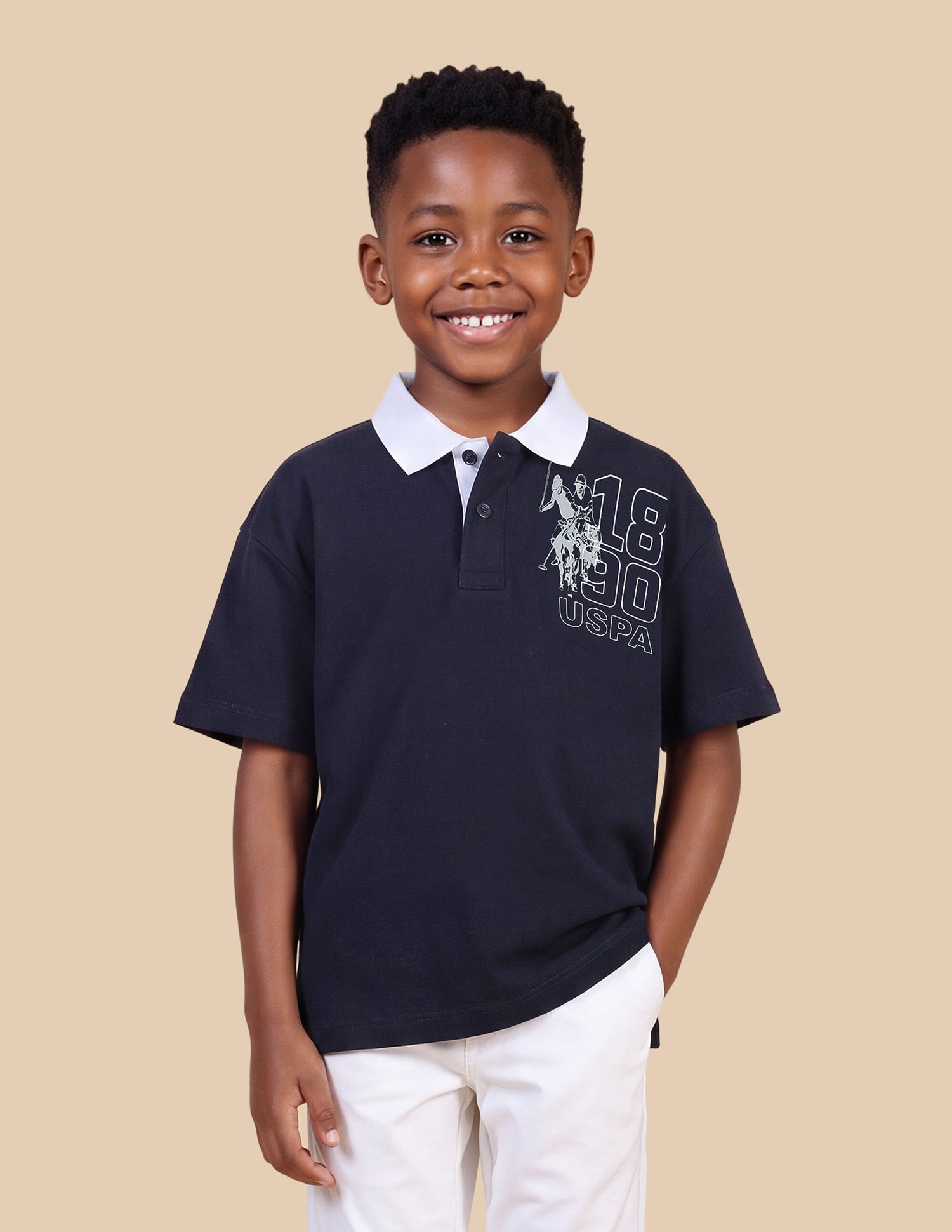 Solid Oversized Fit Polo Shirt Navy - U.S. Polo Assn. India | Large