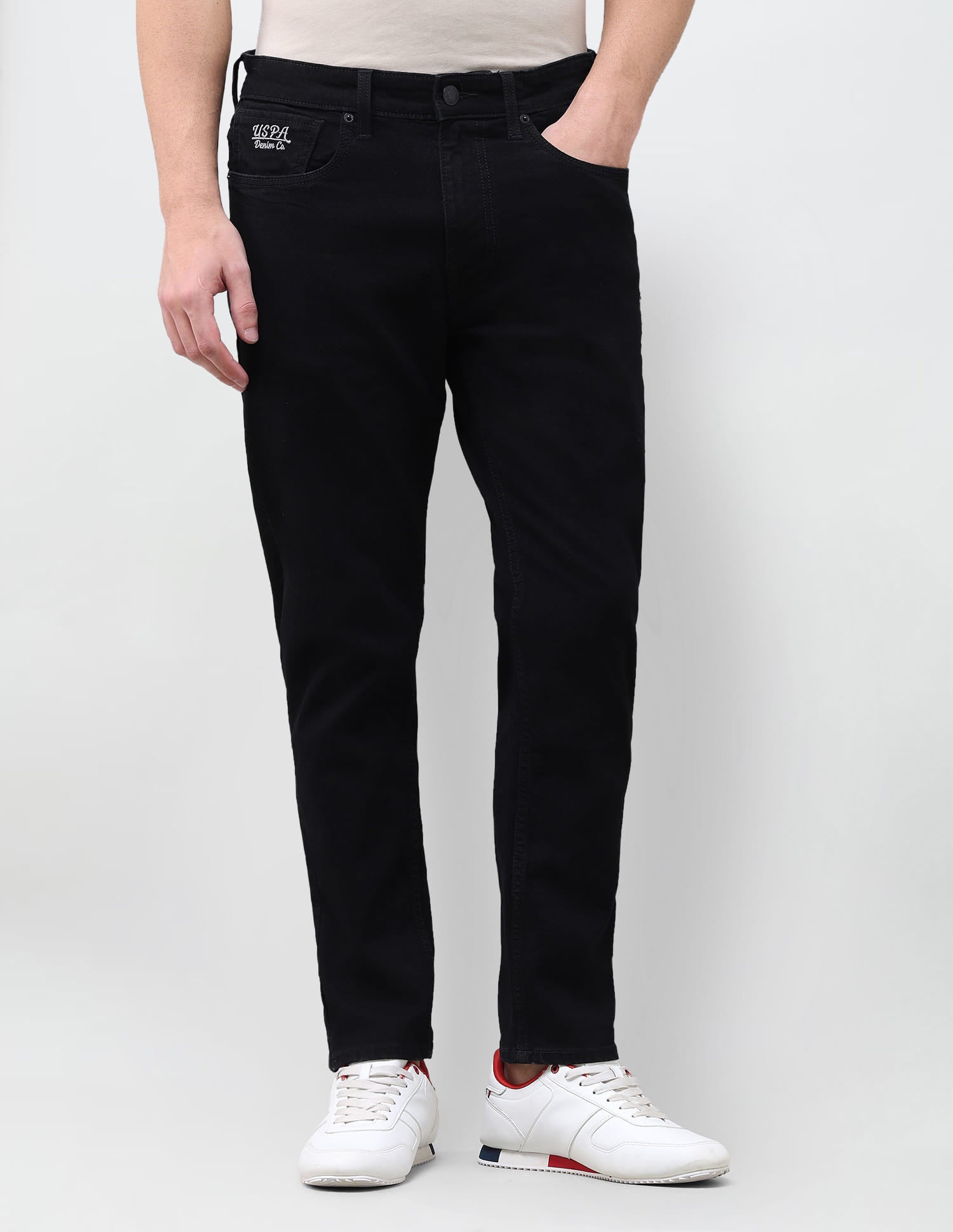 Solid Slim Fit Jeans Black - U.S. Polo Assn. India | Large