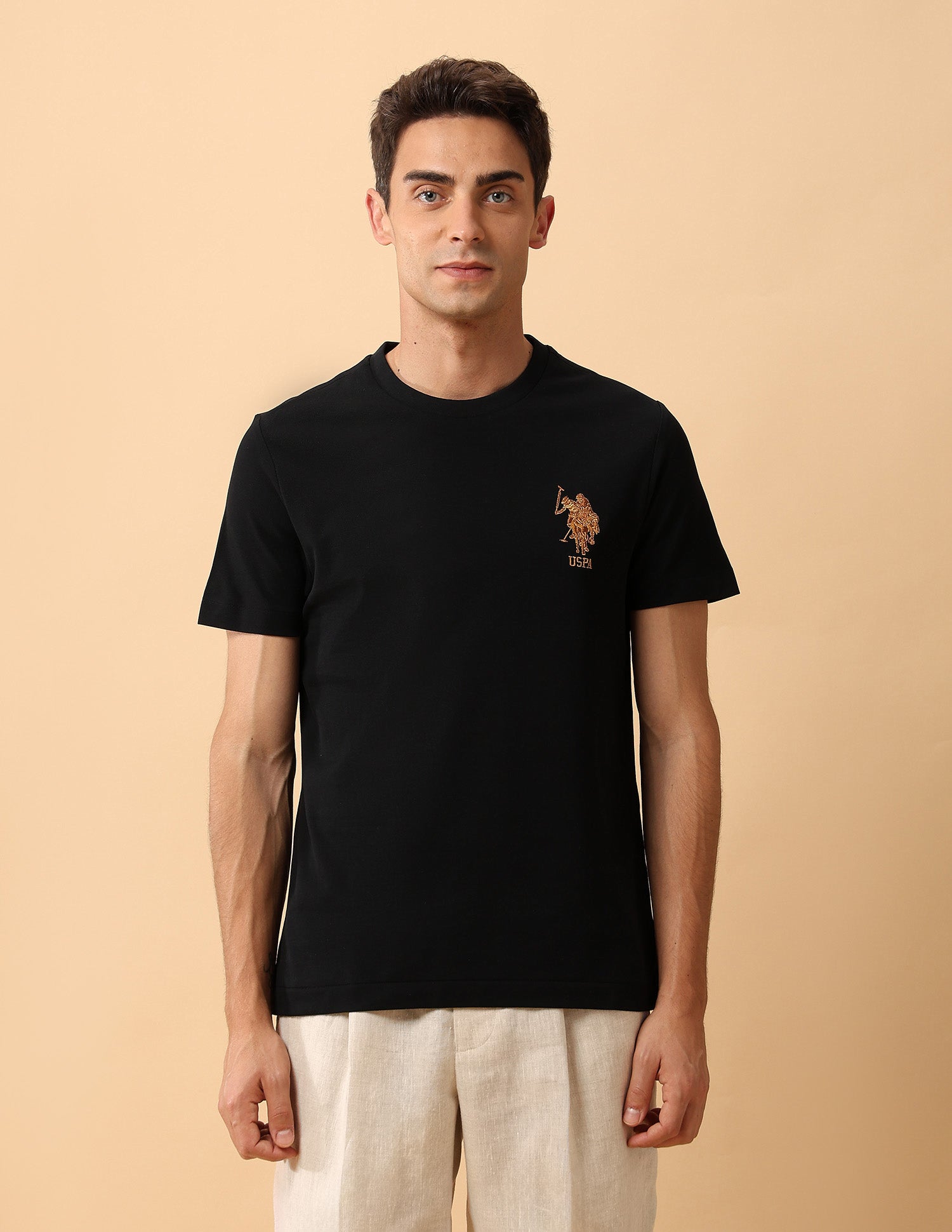 Pacho X Slim Fit Pure Cotton T-Shirt Black - U.S. POLO ASSN. | Large