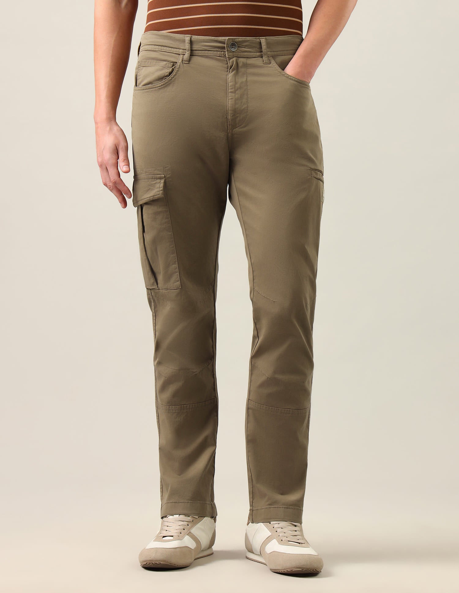 Harold Slim Straight Fit Twill Cargos Brown - U.S. Polo Assn. India | Large