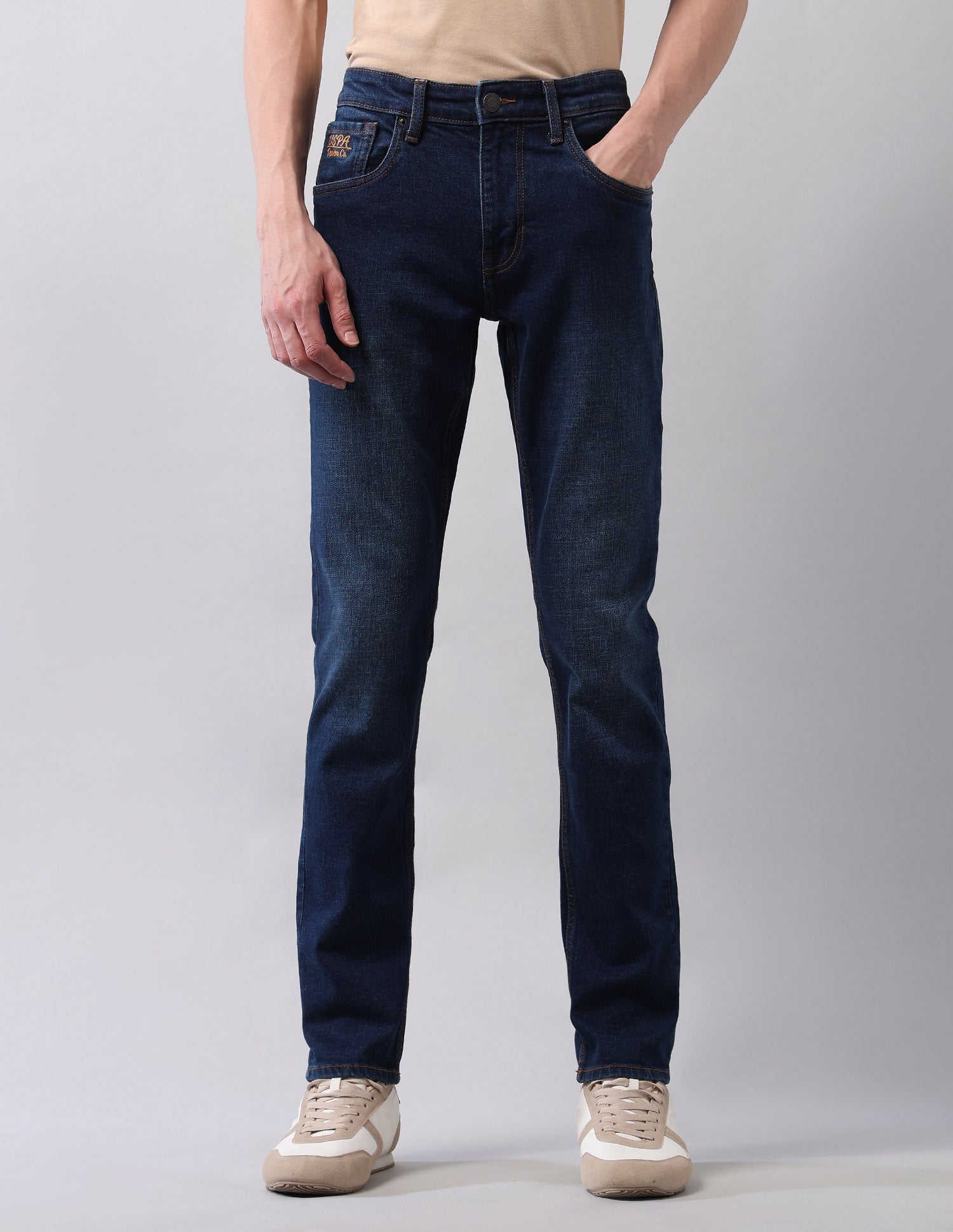 Brandon Slim Tapered Fit Blue Jeans Blue - U.S. POLO ASSN. | Large