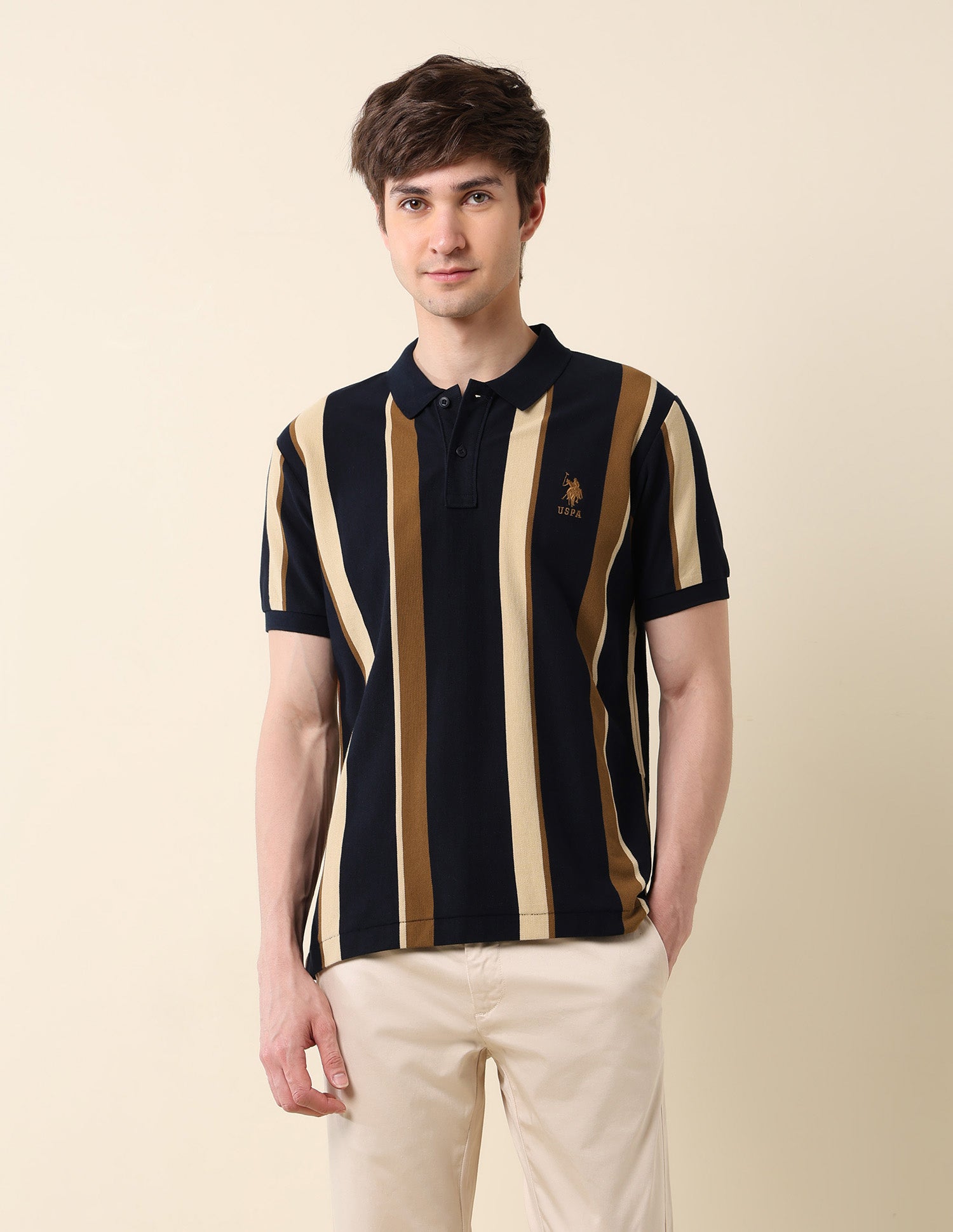Vertical Striped Classic Polo Shirt Navy - U.S. Polo Assn. India | Large