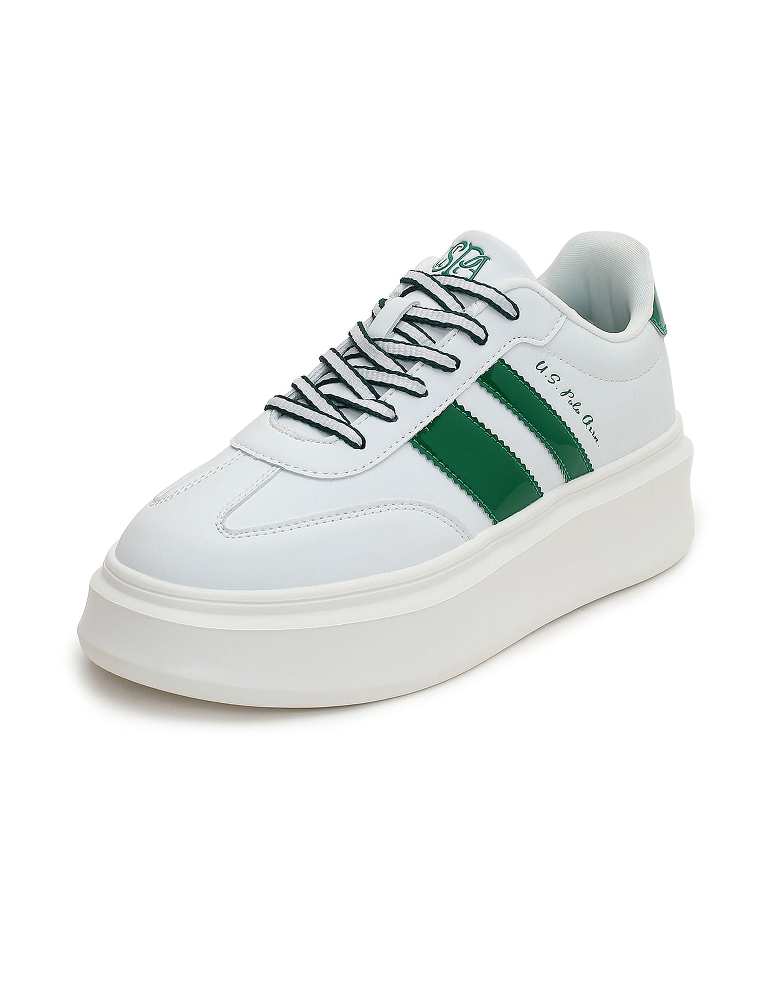 Round Toe Colour Block  Hazel Sneakers White - U.S. Polo Assn. India | Large