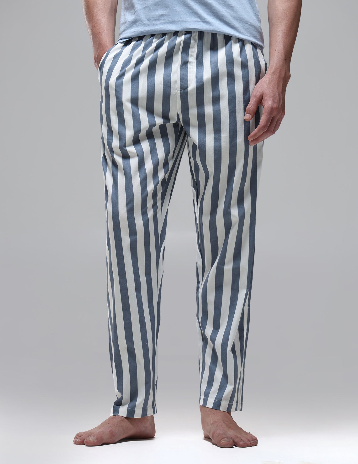 Vertical Striped Mid Rise OELP1 Lounge Pants Flint Stone - U.S. Polo Assn. India | Large