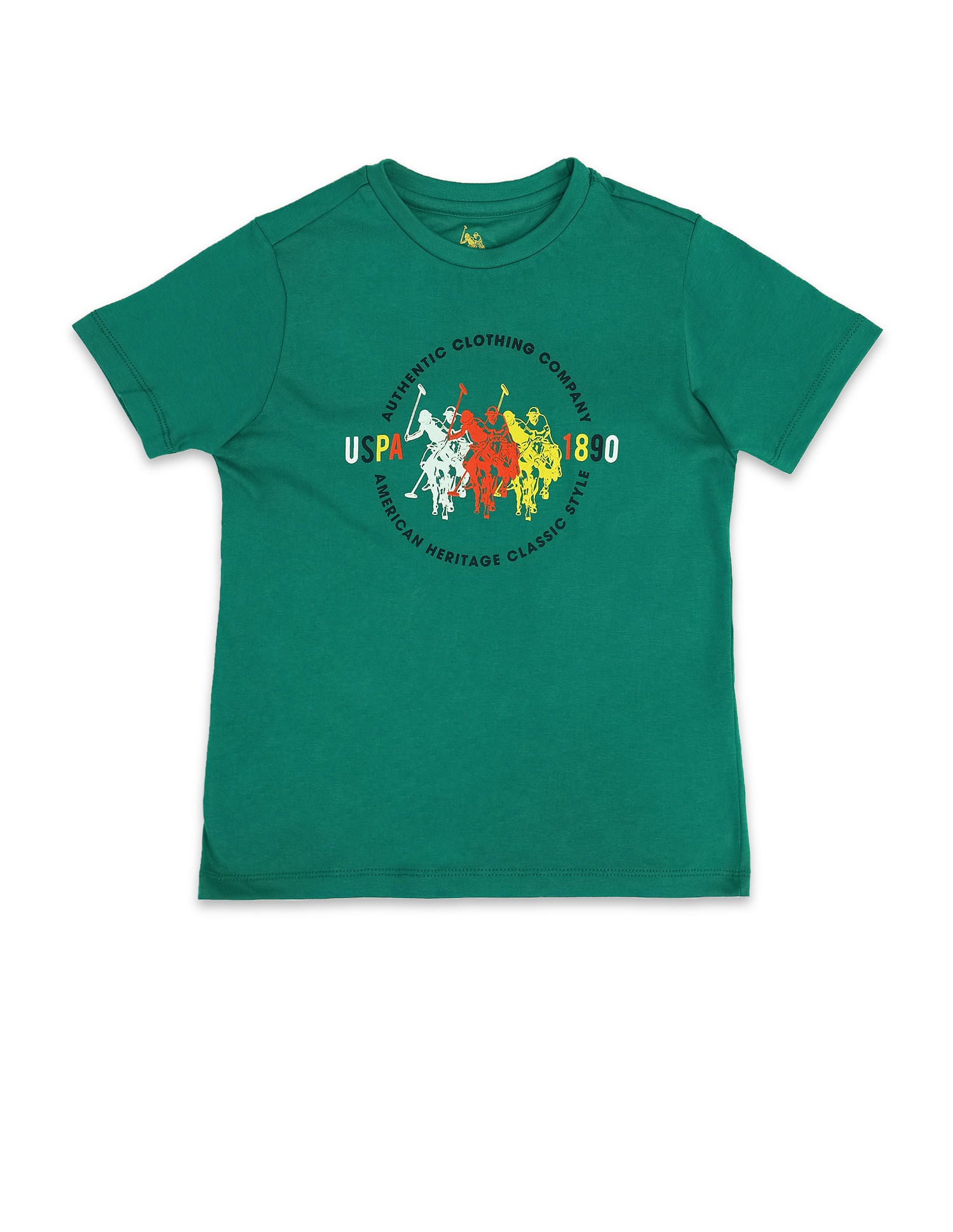 Boys Pure Cotton Regular T-shirt Green - U.S. POLO ASSN. | Large