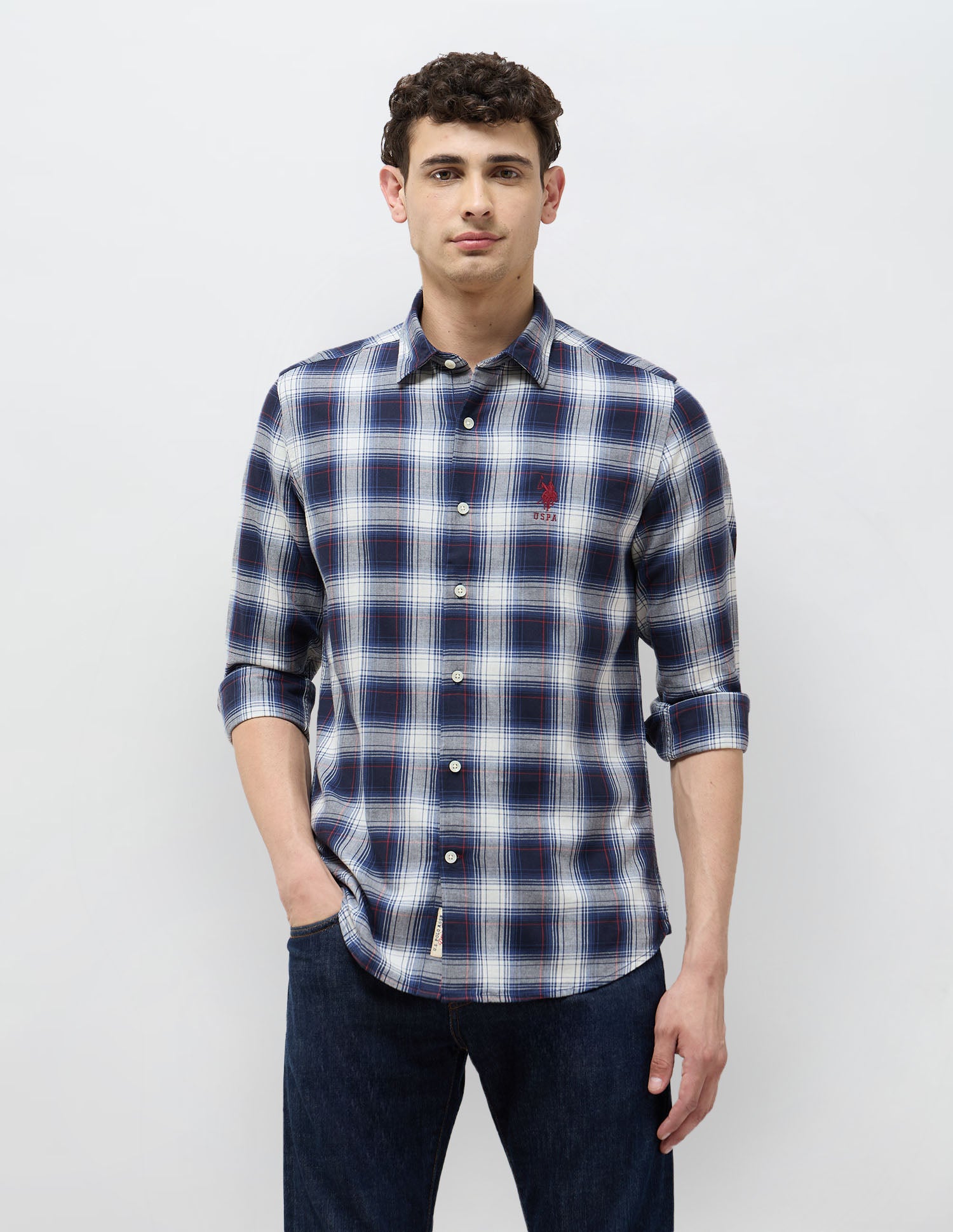 Tartan Checked Regular Fit Shirt Navy - U.S. POLO ASSN. | Large