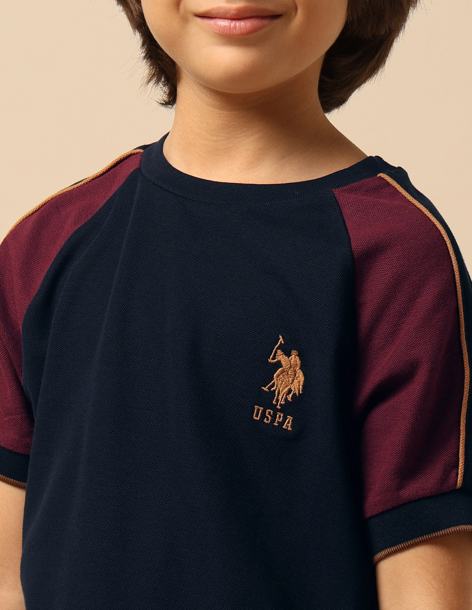 Boys Colour Blocked Regular Fit T-Shirt Navy - U.S. POLO ASSN. | Large