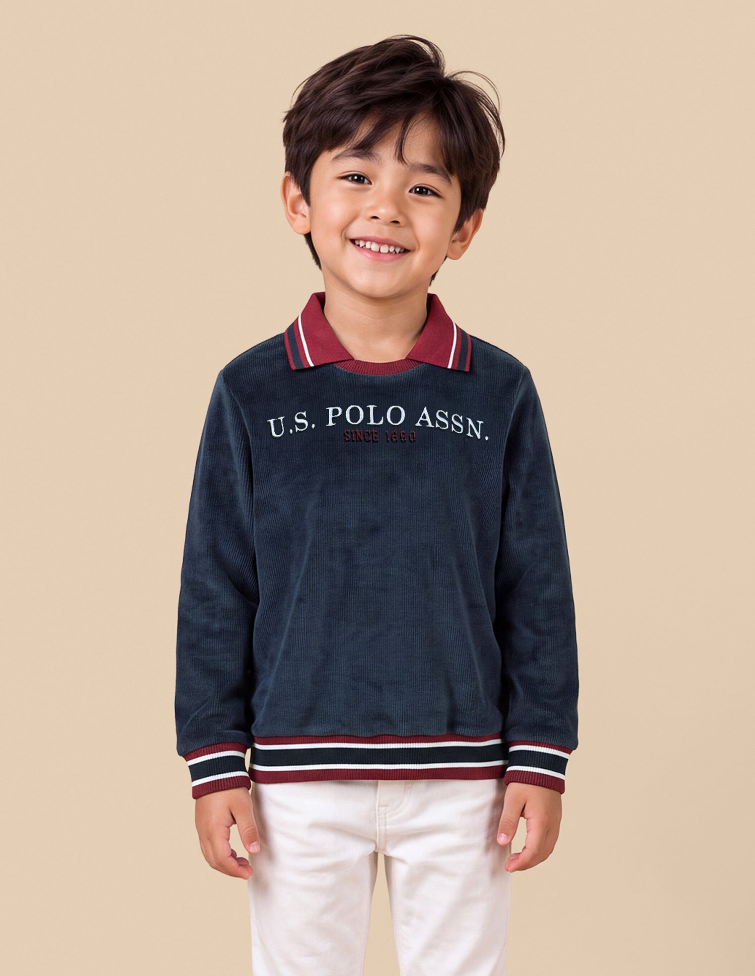 Solid Regular Fit Sweatshirt Navy - U.S. Polo Assn. India | Large