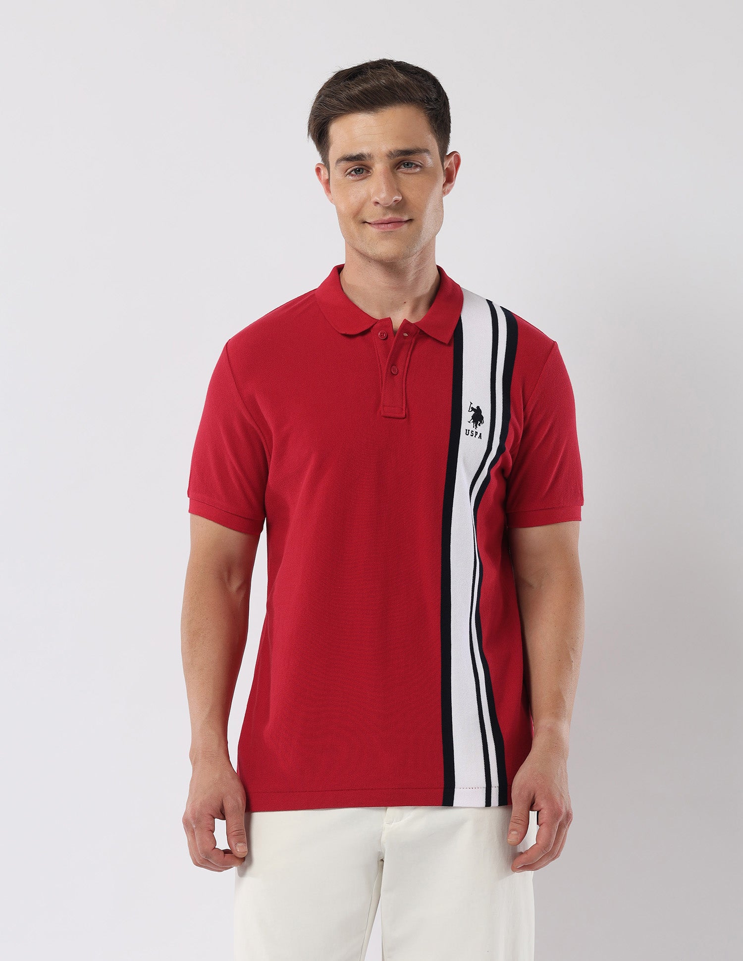 Vertical Striped 135 Anniversary Polo Shirt Red - U.S. Polo Assn. India | Large