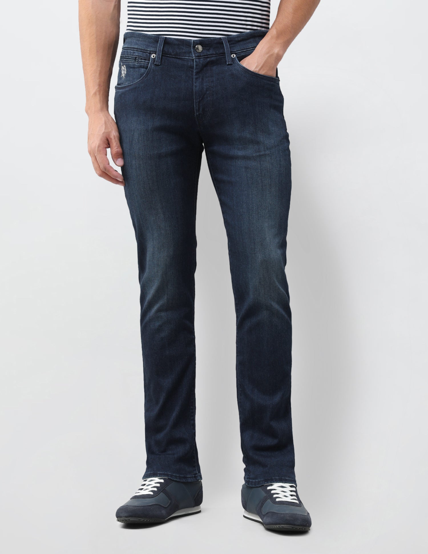 Brandon Slim Tapered Fit Blue Jeans Blue - U.S. Polo Assn. India | Large
