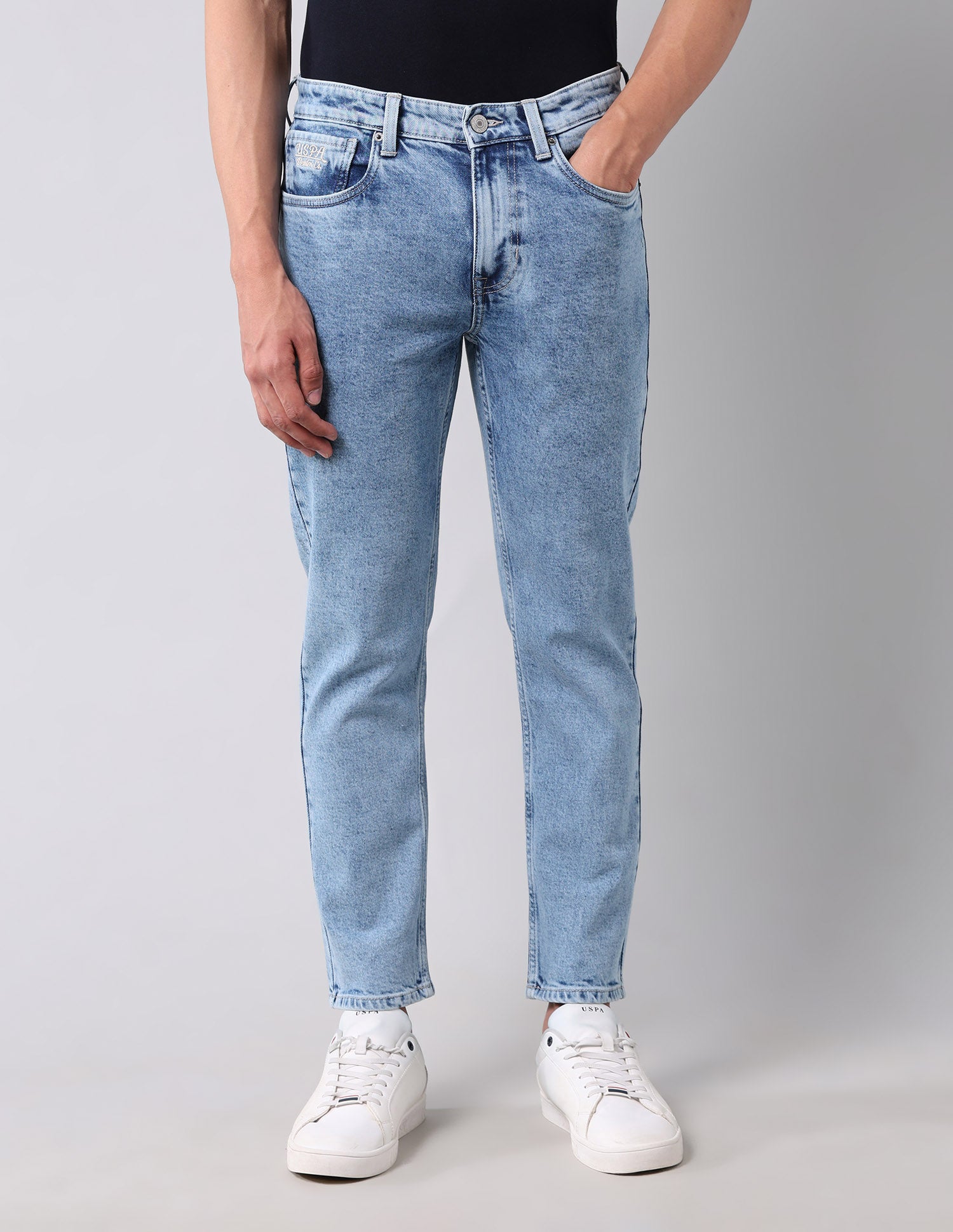 Cole Comfort Cropped Fit Blue Jeans Blue - U.S. Polo Assn. India | Large