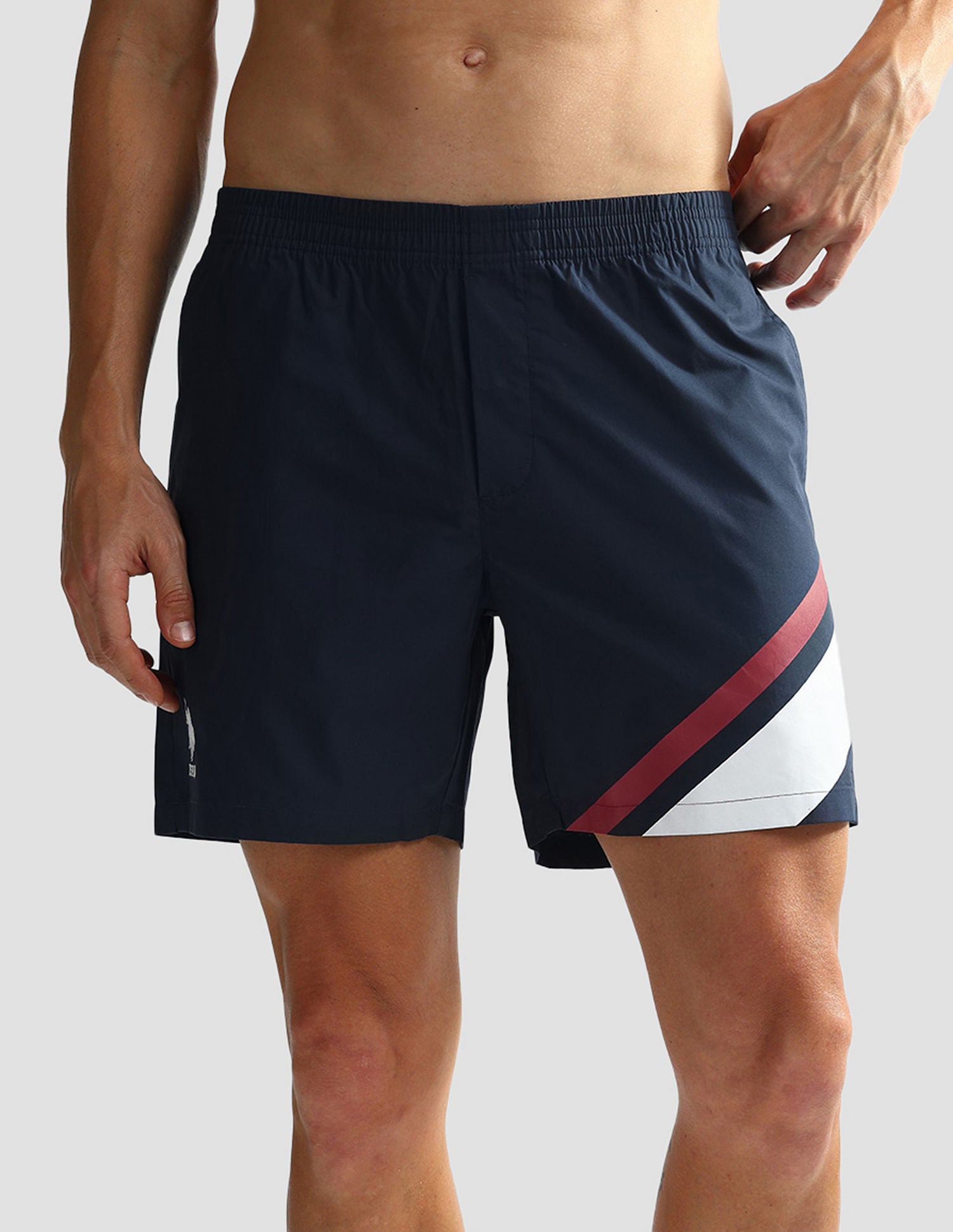 Mid Rise Solid OEX06 Shorts - Pack Of 1 Navy Paneled - U.S. POLO ASSN. | Large