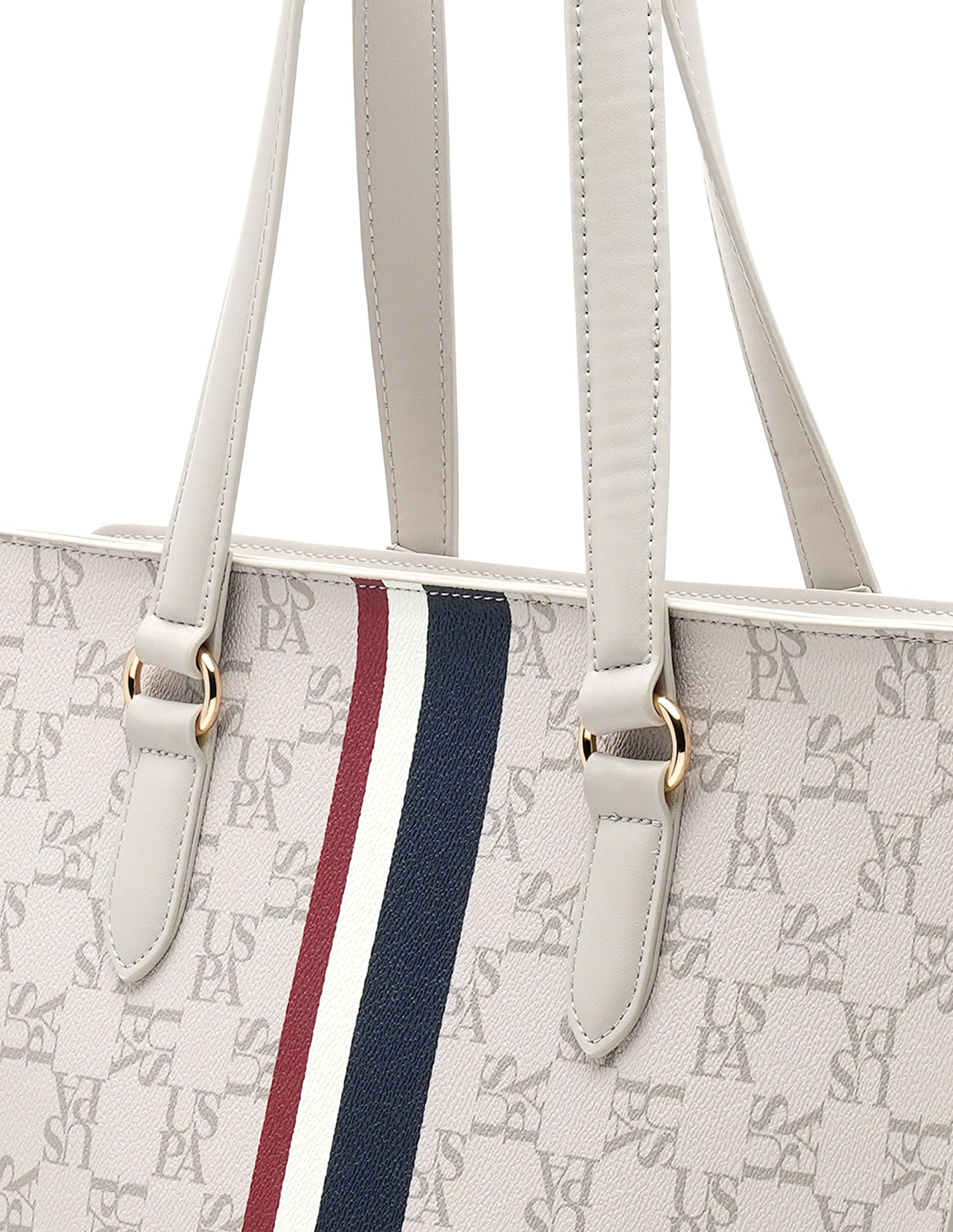 Zora Monogram Tote Bag Off White - U.S. Polo Assn. India | Large