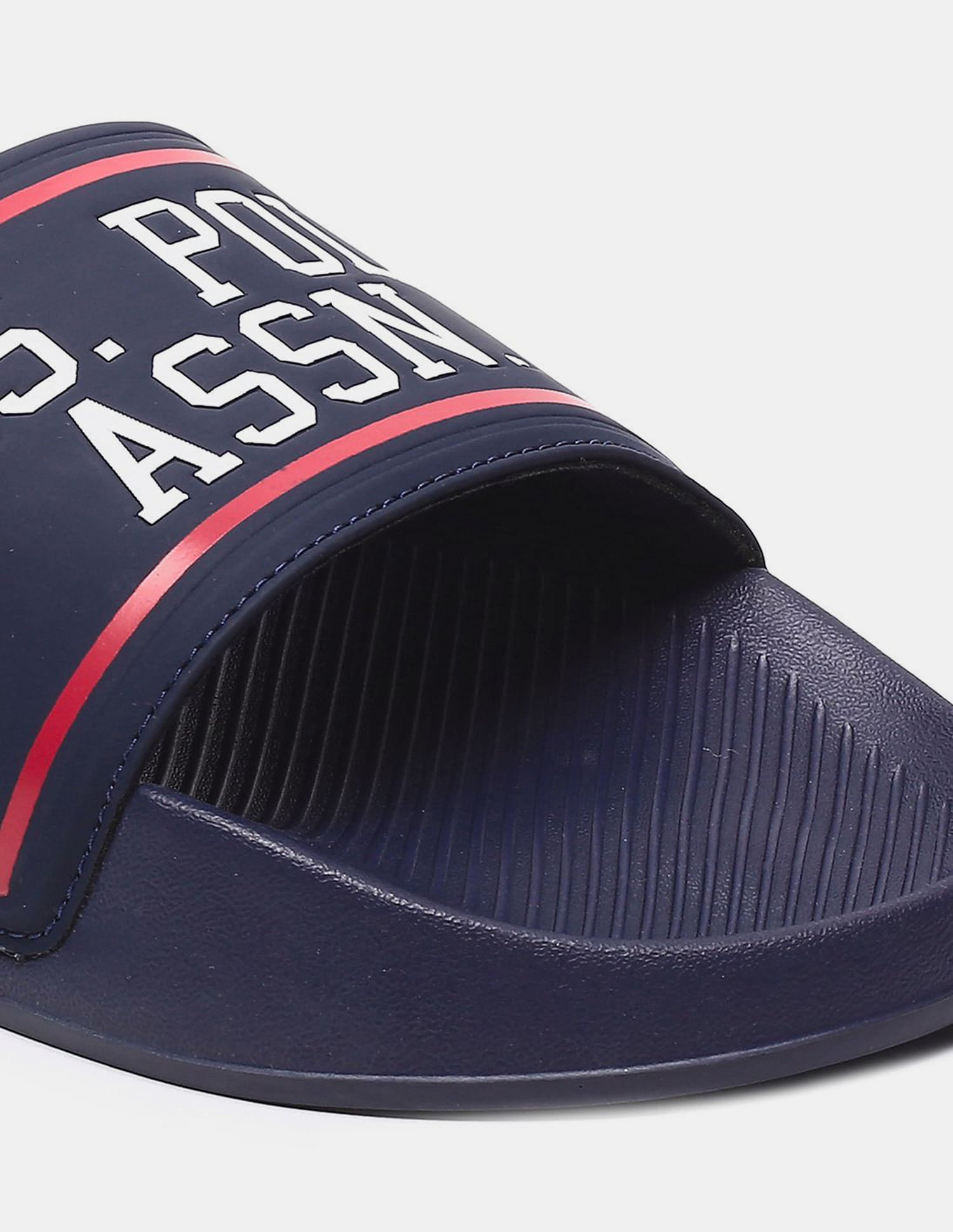 Men Brand Printed Trojan Sliders Navy - U.S. Polo Assn. India | Large