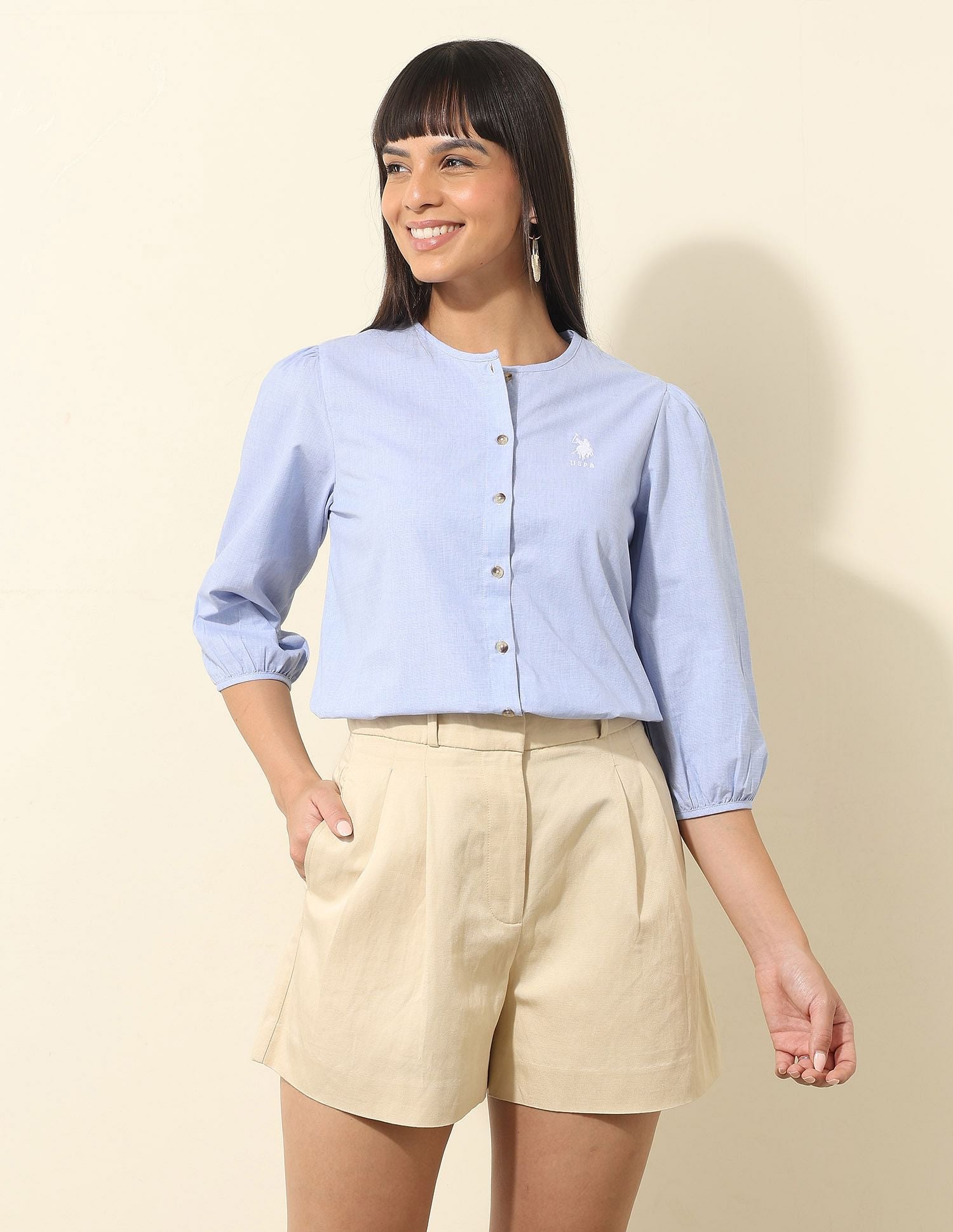 Solid Regular Fit Top Light Blue - U.S. POLO ASSN. | Large