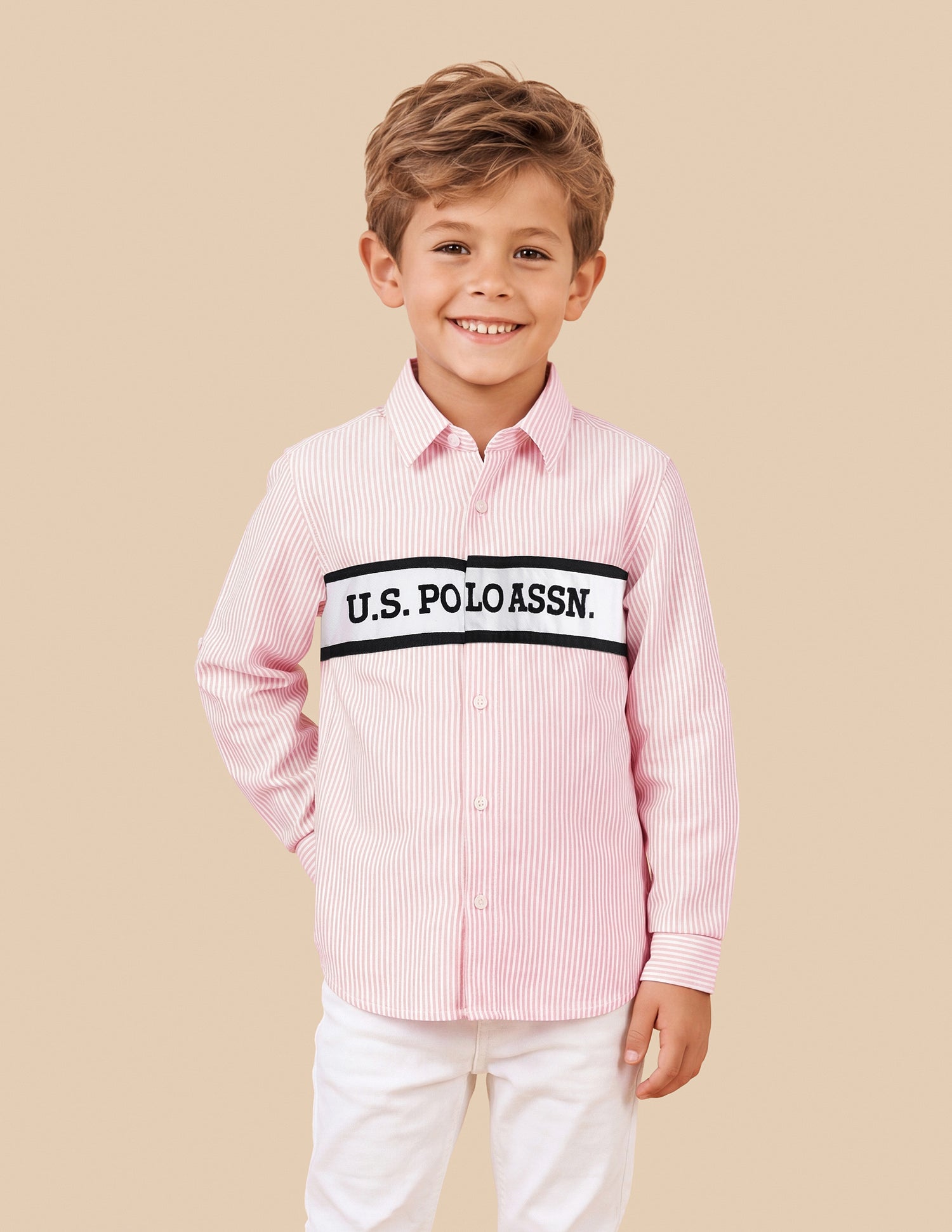 Vertical Striped Oxford Shirt Pink - U.S. Polo Assn. India | Large