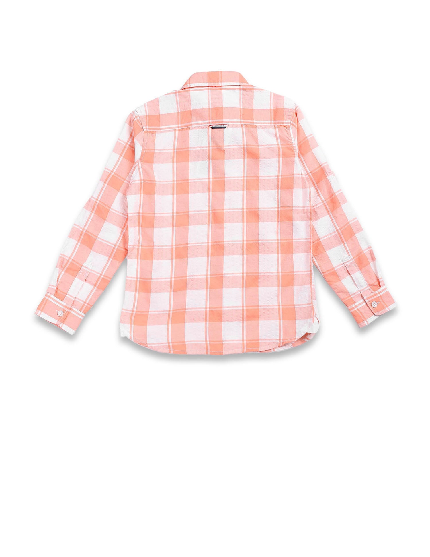 Boys Check Seersucker Shirt Orange - U.S. POLO ASSN. | Large