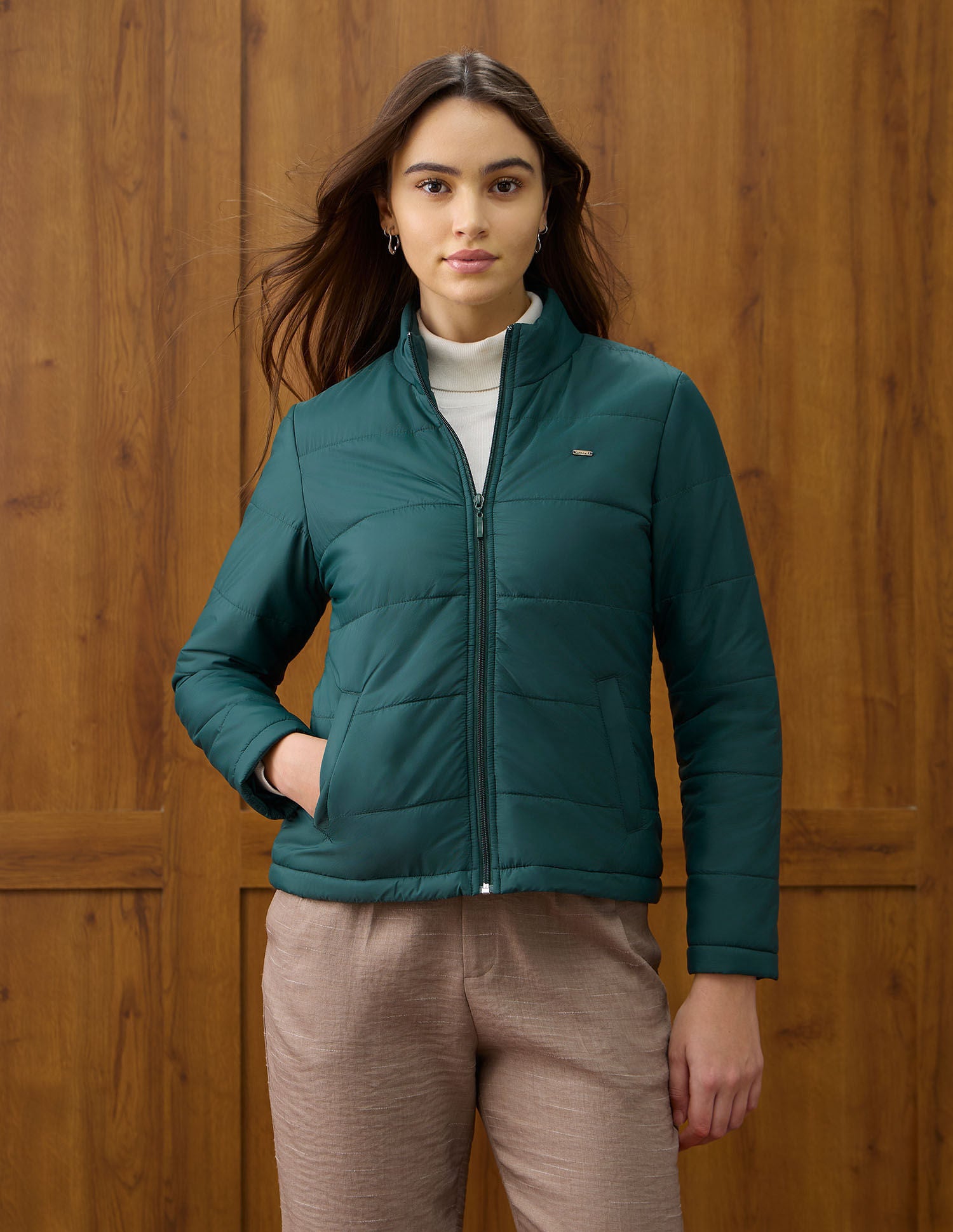 Solid Regular Fit Jacket Green - U.S. POLO ASSN. | Large