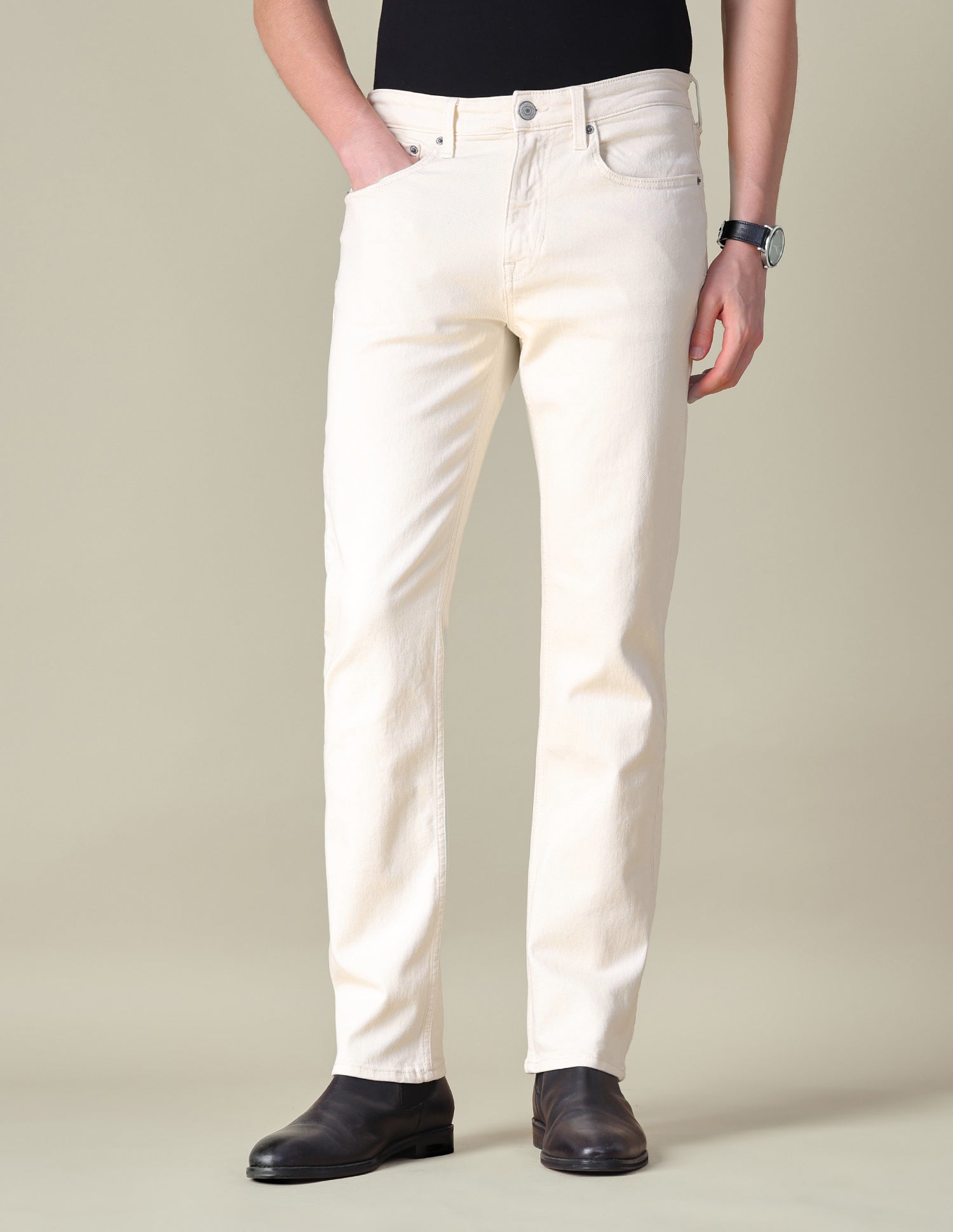 Harold Slim Straight Fit Beige Jeans Ecru - U.S. POLO ASSN. | Large