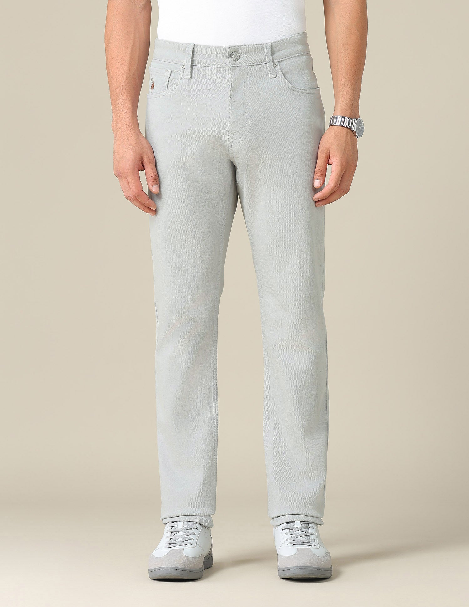 Brandon Slim Tapered Fit Grey Jeans Grey - U.S. POLO ASSN. | Large