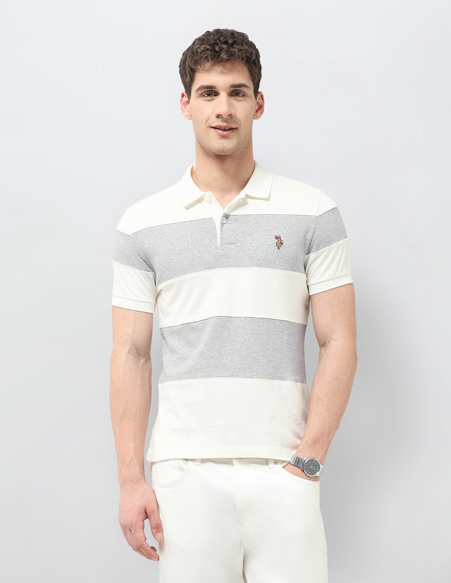 Colourblocked Regular Fit Polo Shirt Grey - U.S. POLO ASSN. | Large