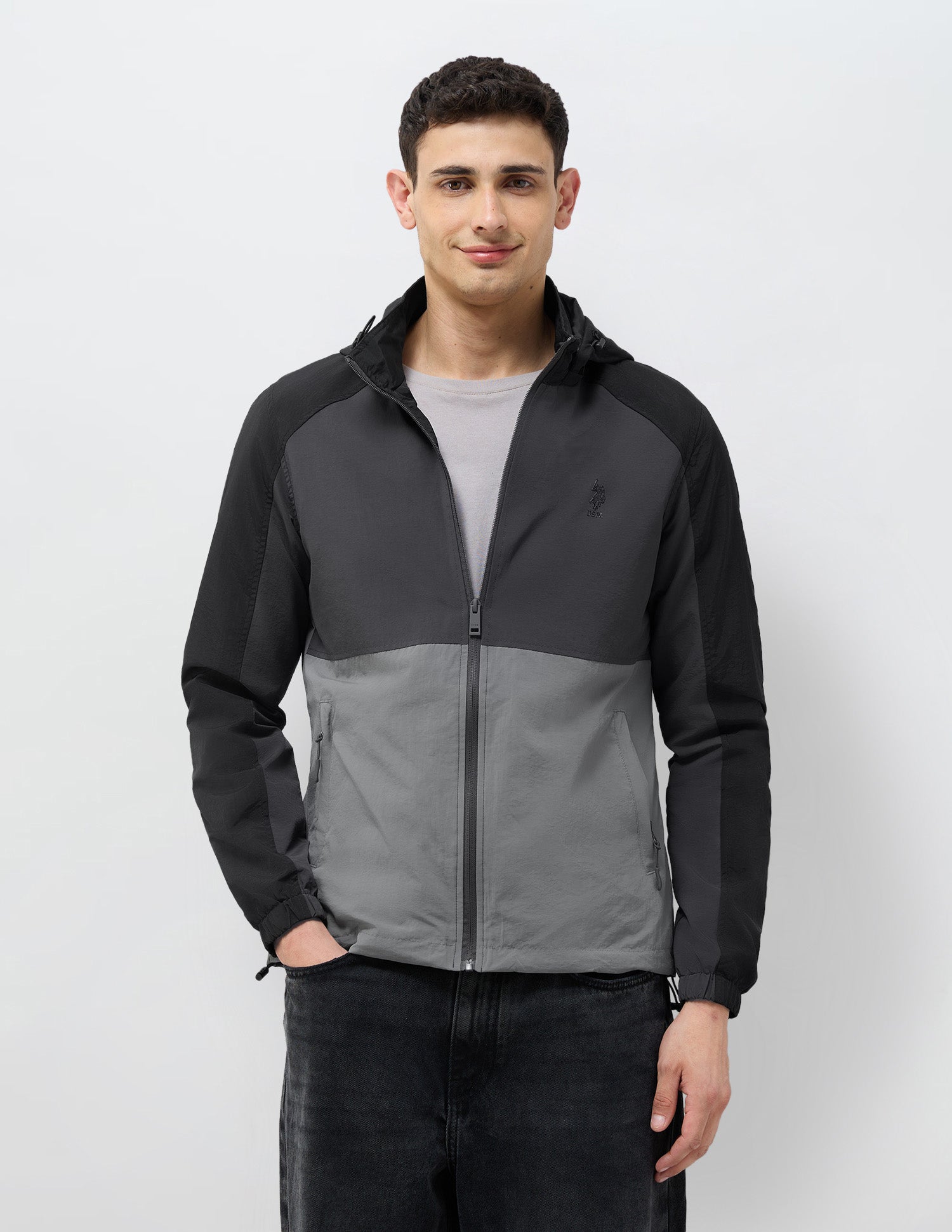 Detachable Hood Regular Fit Jacket Dark Grey - U.S. POLO ASSN. | Large