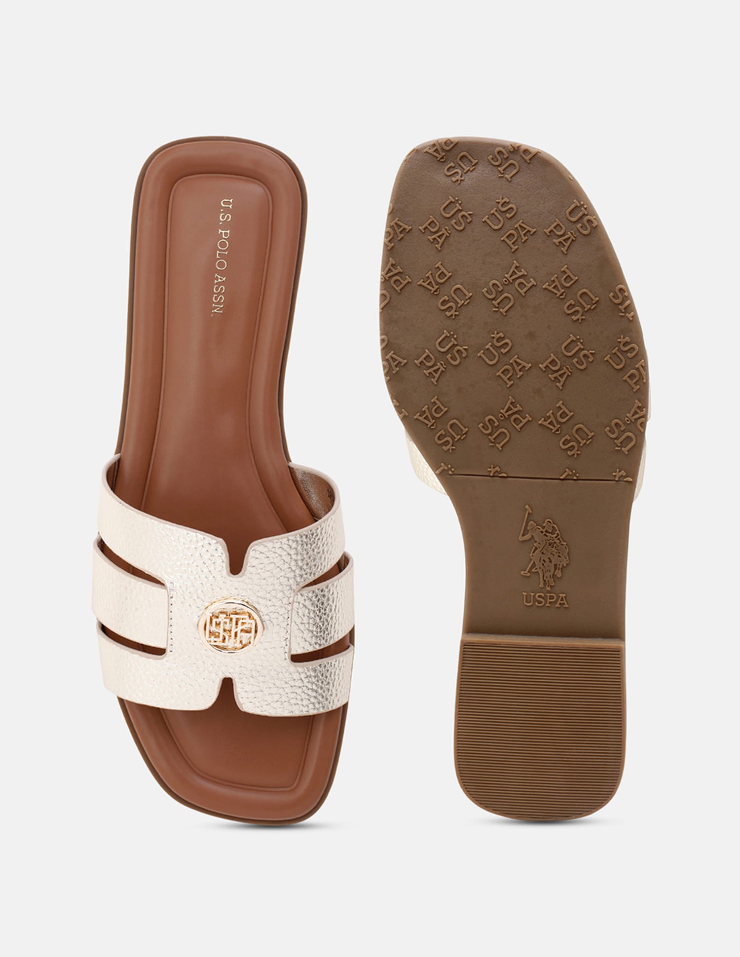 Textured Lucien Sandals Gold - U.S. Polo Assn. India | Large