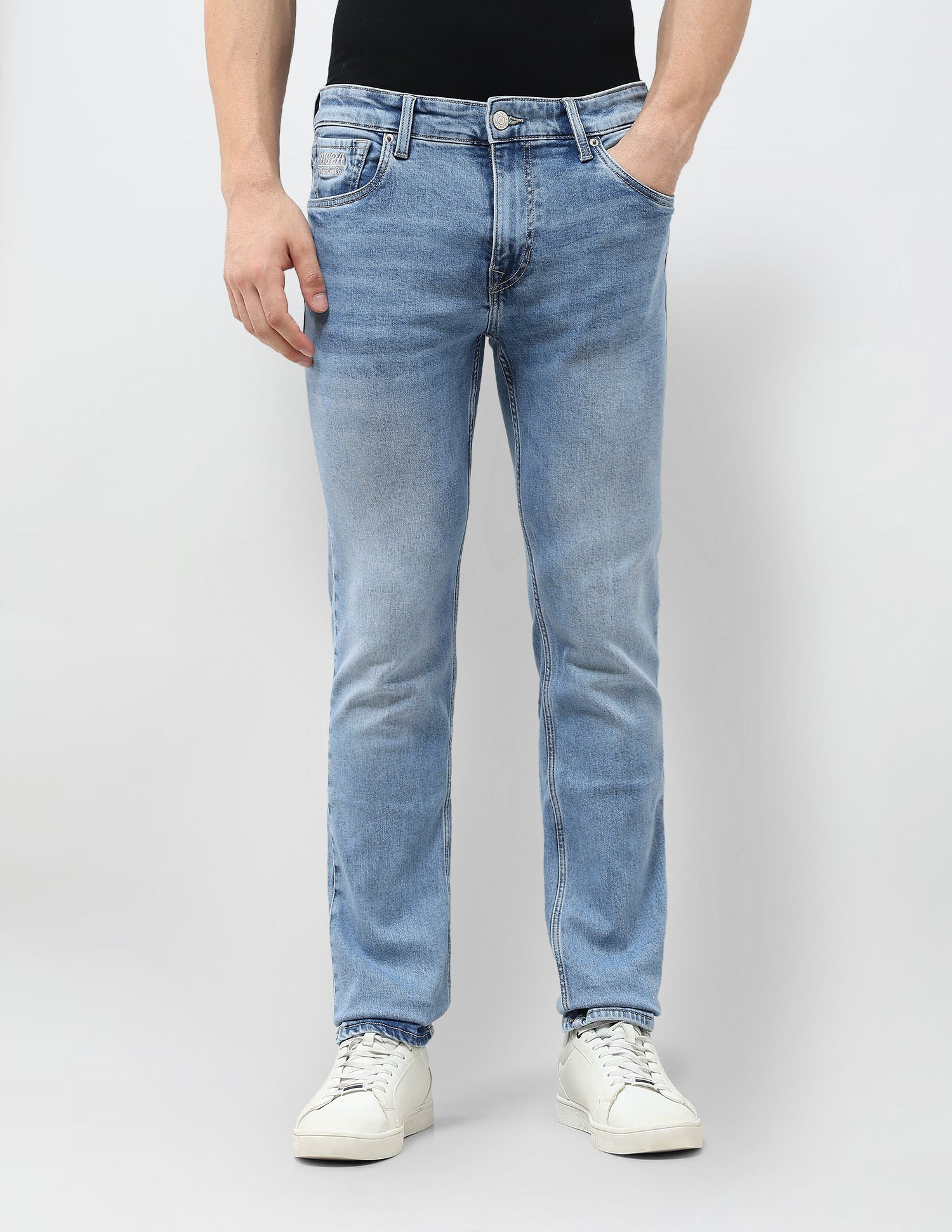 Harold Slim Straight Fit Blue Jeans Light Indigo - U.S. POLO ASSN. | Large