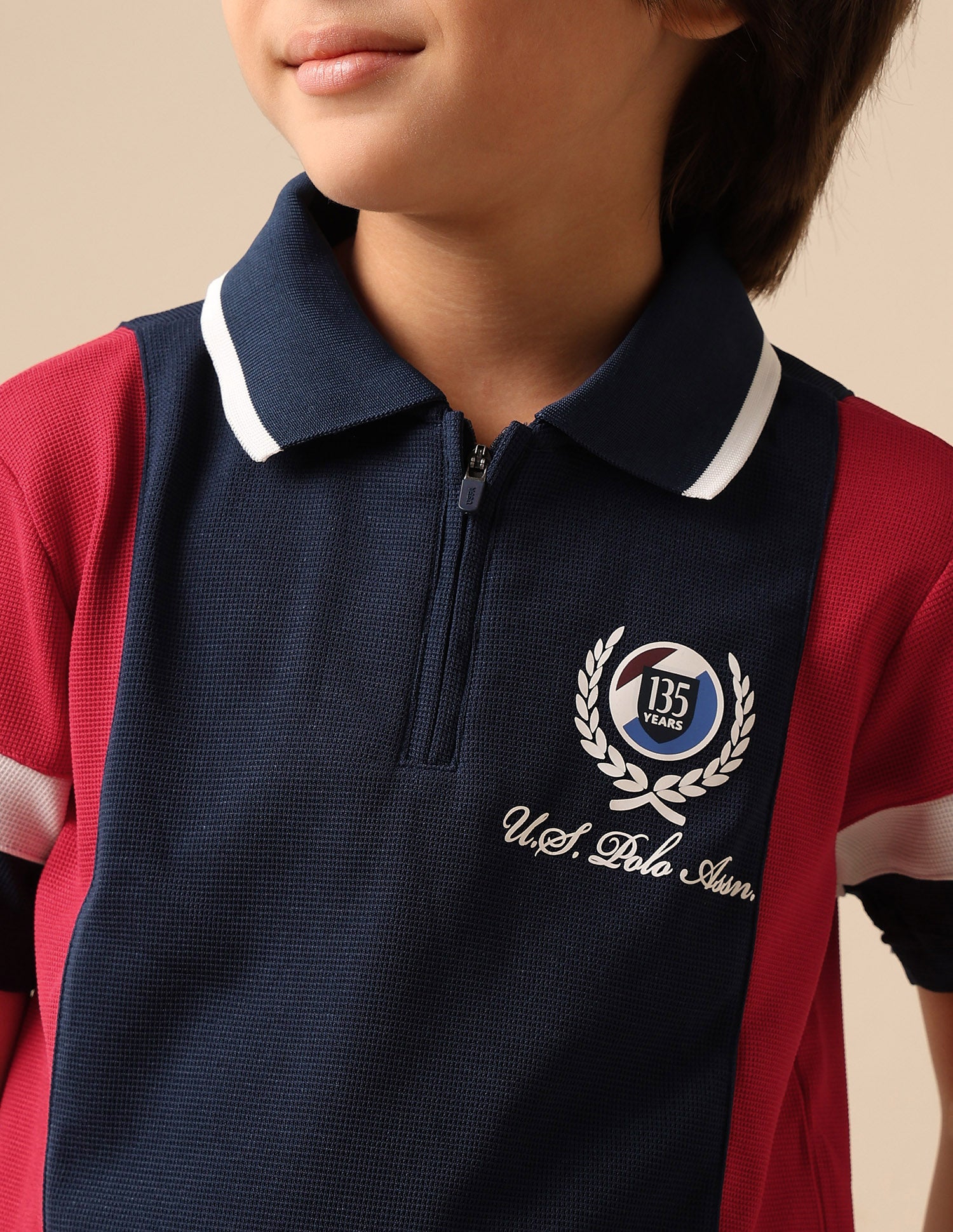 Boys Colour Blocked Regular Fit Polo Shirt Navy - U.S. POLO ASSN. | Large