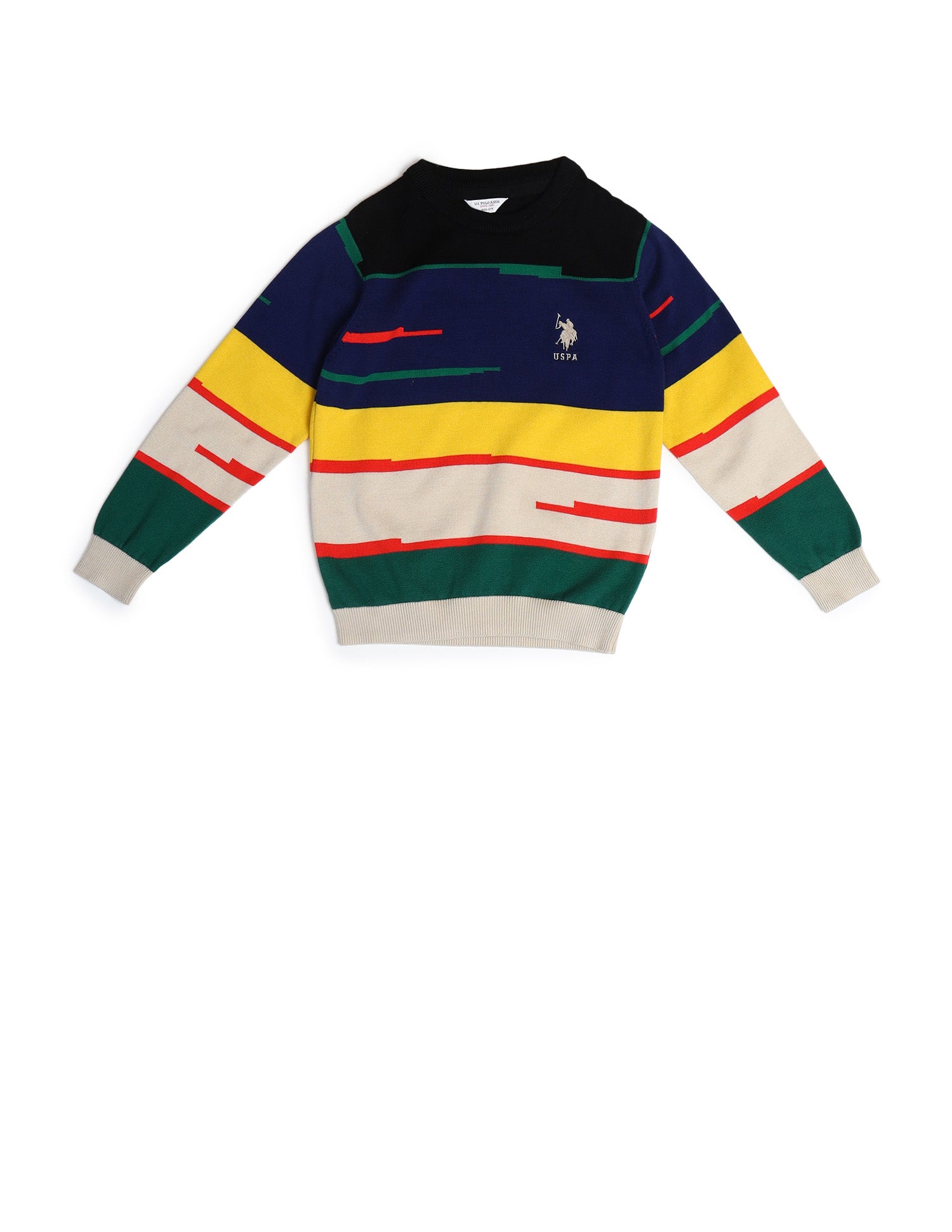 Boys Cotton Regular Fit Sweater Black - U.S. POLO ASSN. | Large