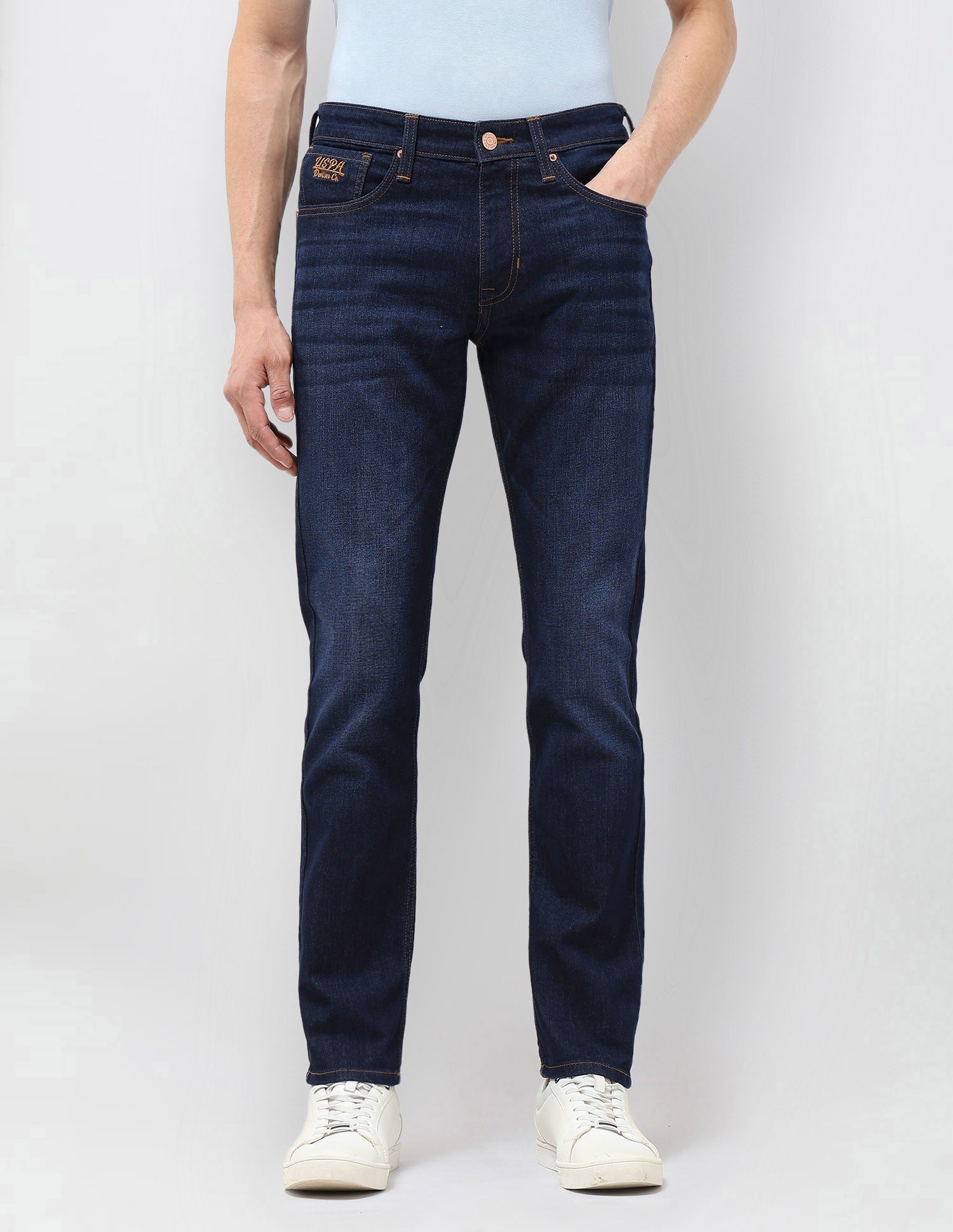 Brandon Slim Tapered Fit Blue Jeans Dark Blue - U.S. POLO ASSN. | Large