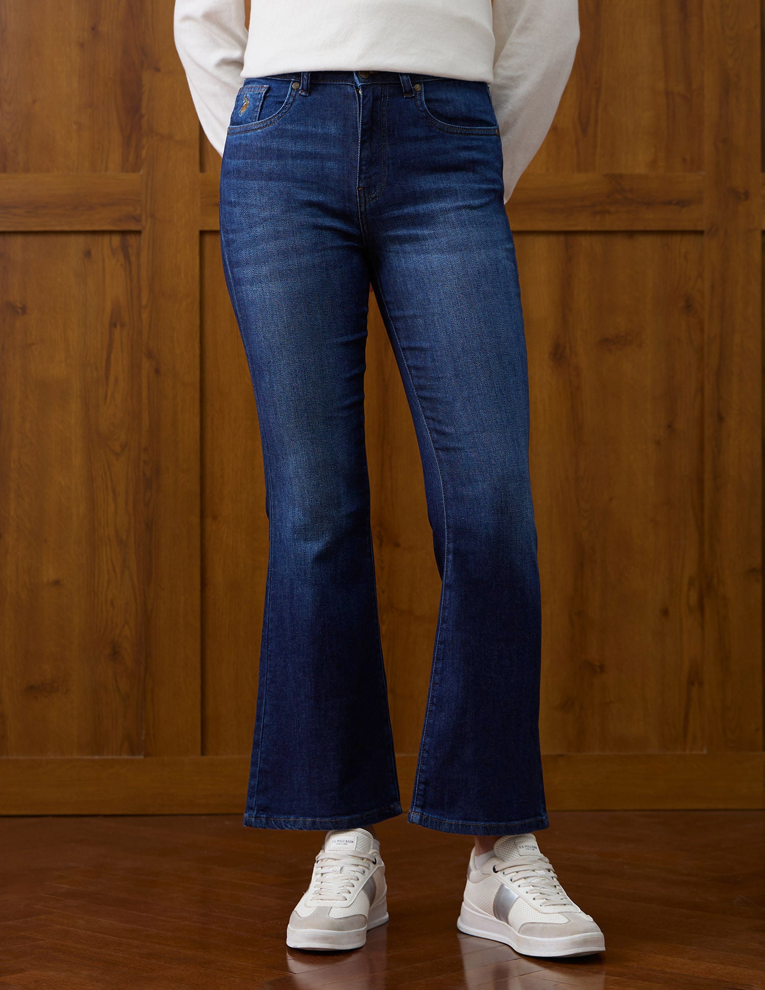 High Rise Flared Fit Jeans Blue - U.S. POLO ASSN. | Large