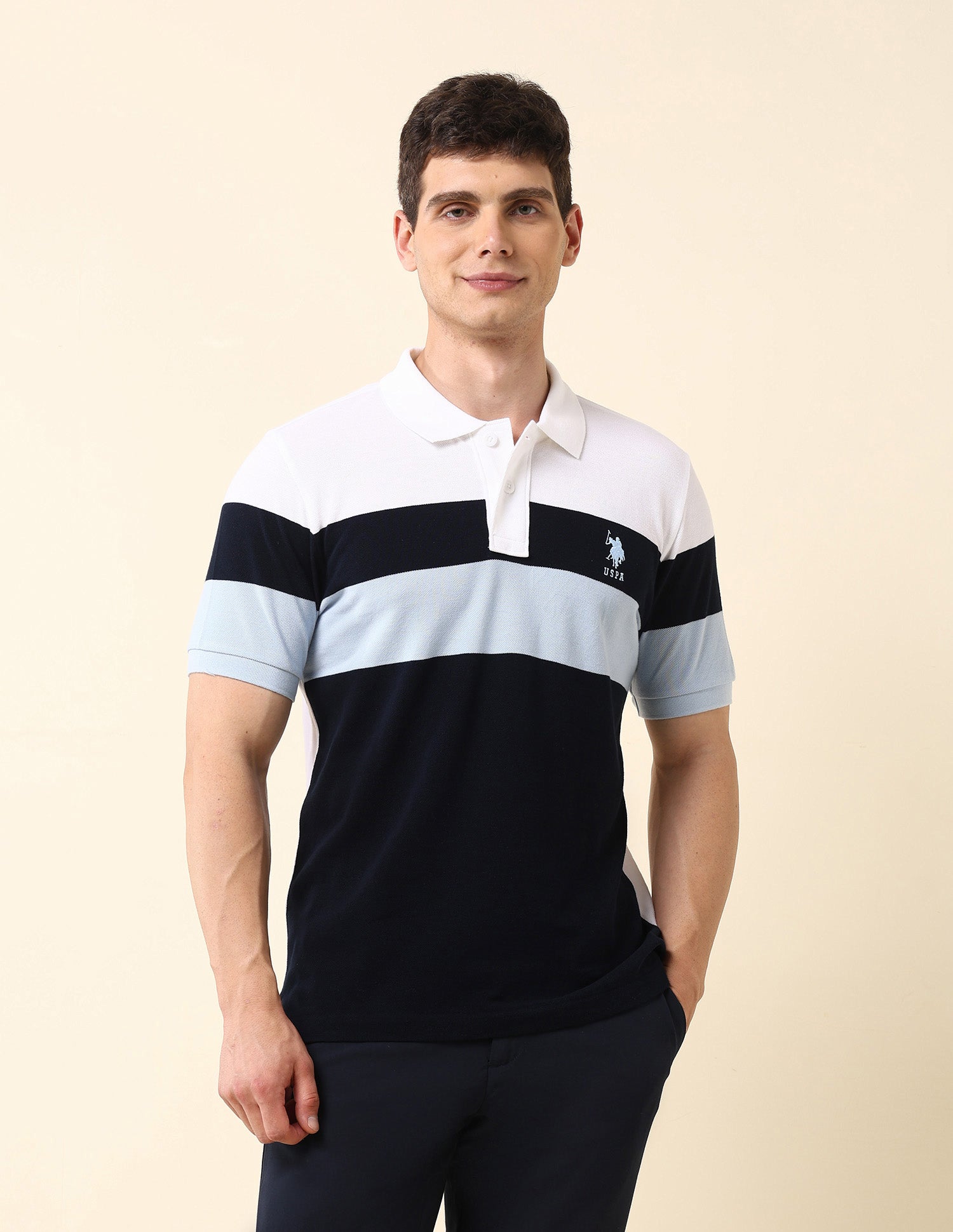 Colourblocked Classic Polo Shirt Navy - U.S. POLO ASSN. | Large