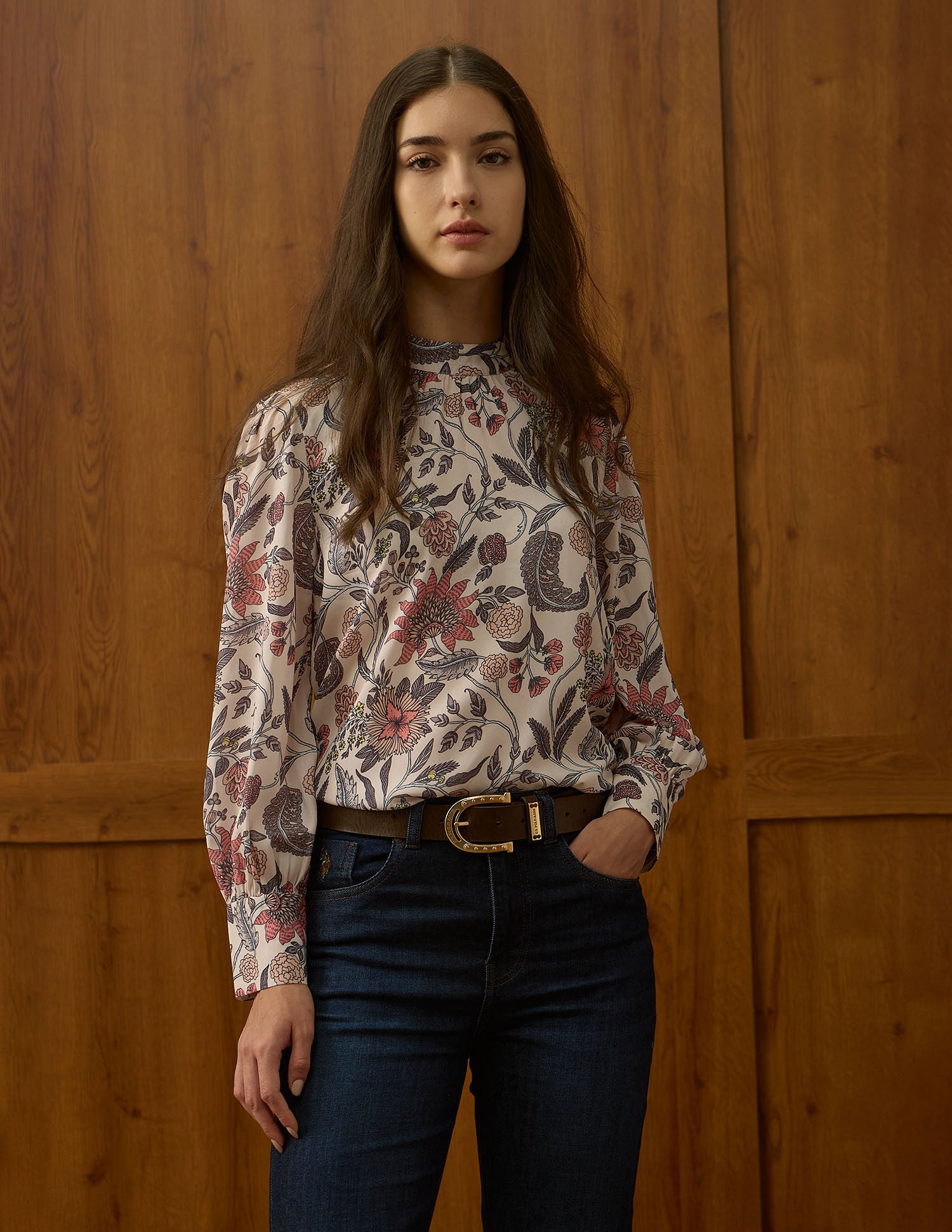 High Neck Floral Printed Top Multi-colour - U.S. POLO ASSN. | Large