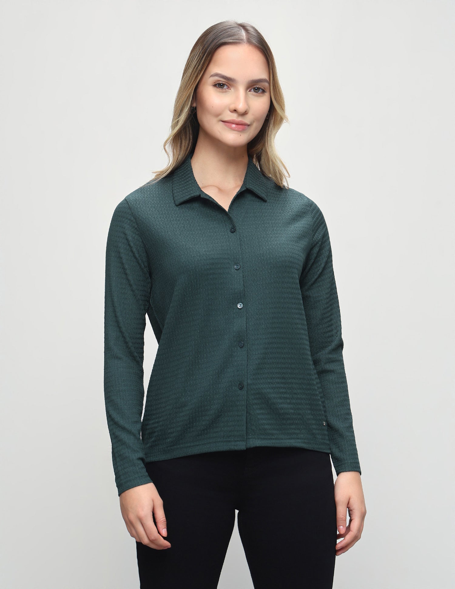 Textured Regular Fit Top Dark Green - U.S. Polo Assn. India | Large