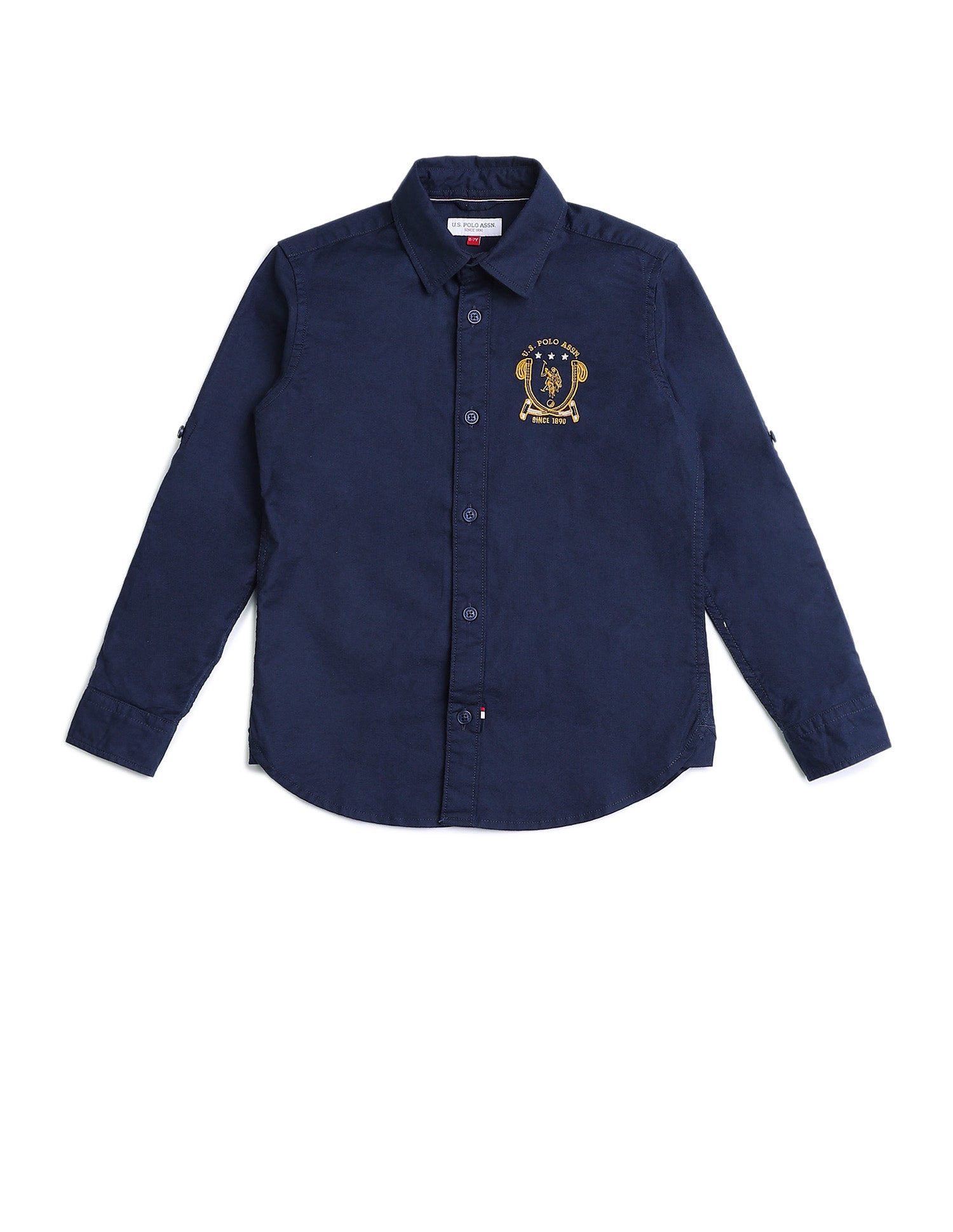 Boys Solid Regular Fit Shirt Navy - U.S. POLO ASSN. | Large
