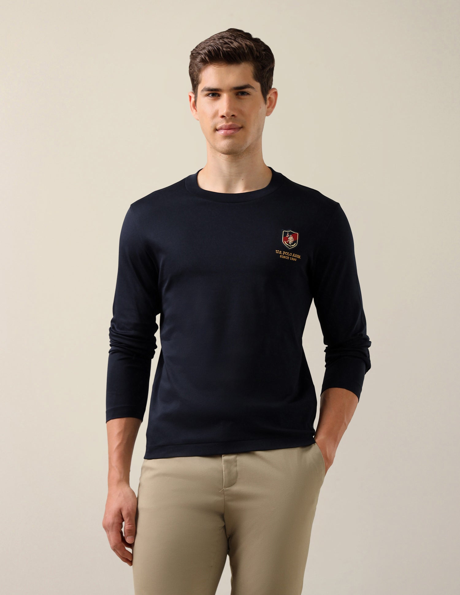 Solid Slim Fit T-Shirt Navy - U.S. Polo Assn. India | Large
