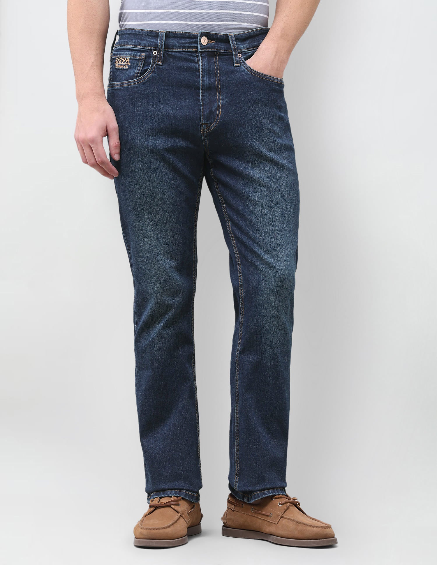 Solid Bootcut Fit Jeans Blue - U.S. Polo Assn. India | Large