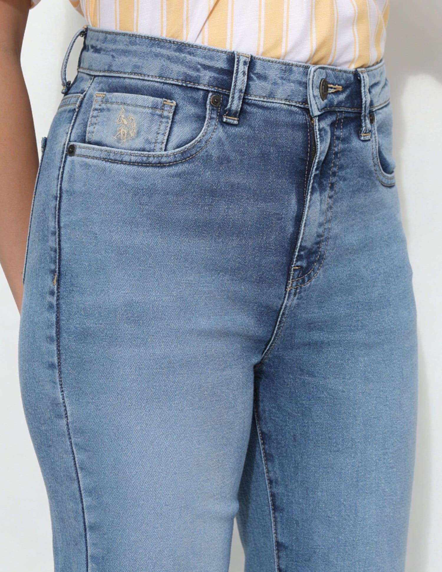 High Rise Skinny Bootcut Jeans Blue - U.S. Polo Assn. India | Large