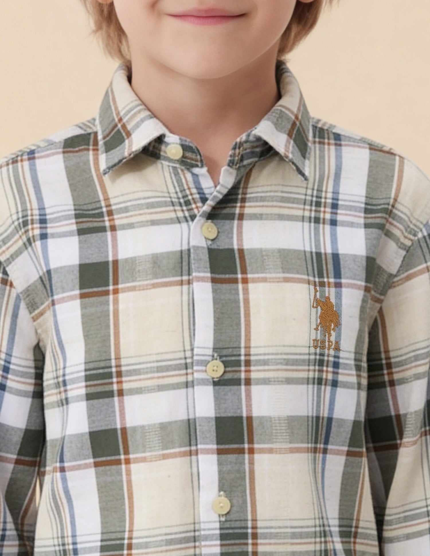 Tartan Checked Dobby Shirt Olive - U.S. Polo Assn. India | Large