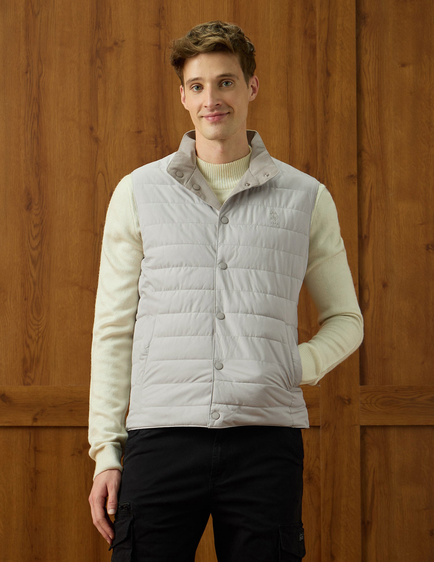 Equestrian Aisle Theater Reversible Jacket Beige - U.S. POLO ASSN. | Large