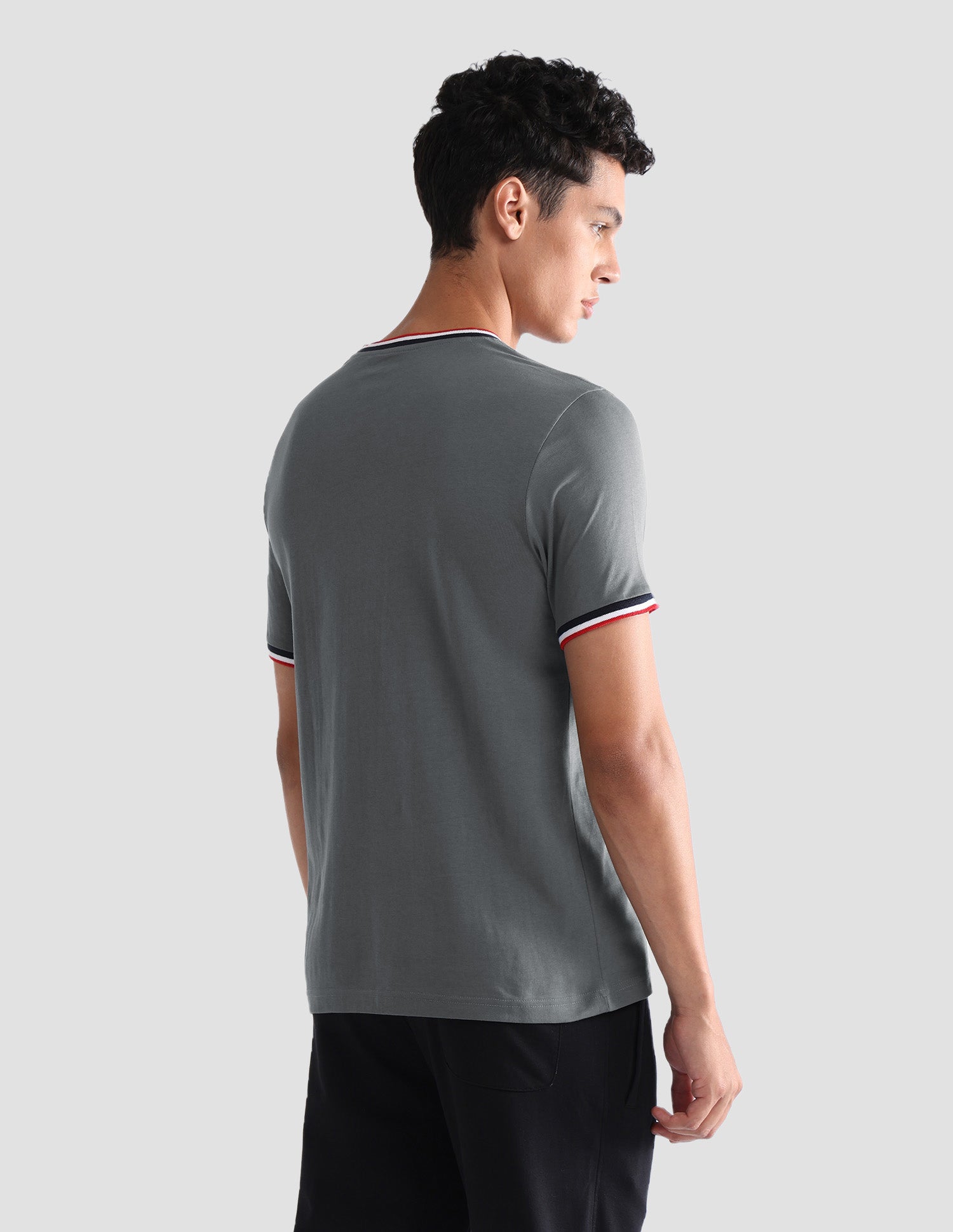 Comfort Fit Pure Cotton OEE01 Lounge T-Shirt - Pack Of 2 Dark Grey and Dark Wine - U.S. POLO ASSN. | Large