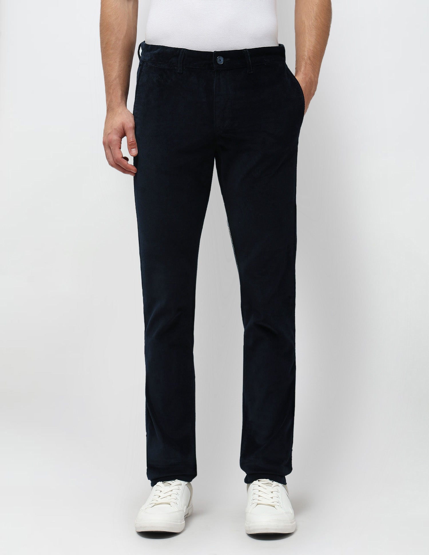 Denver Slim Fit Corduroy Trousers Navy - U.S. POLO ASSN. | Large