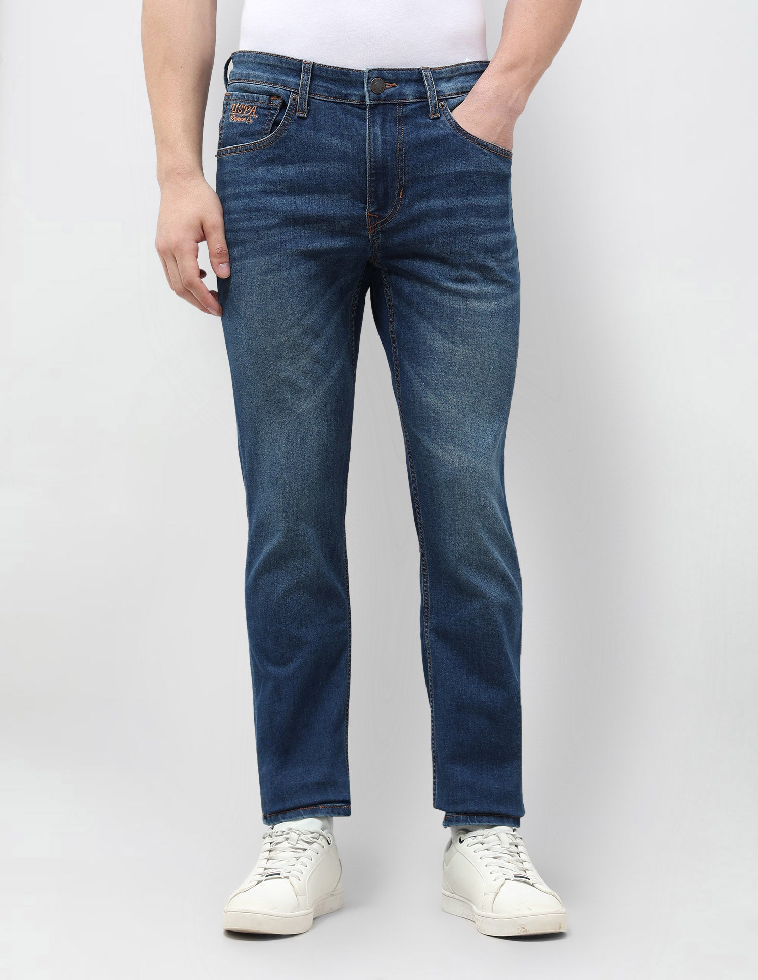 Brandon Slim Tapered Fit Blue Jeans Indigo - U.S. POLO ASSN. | Large