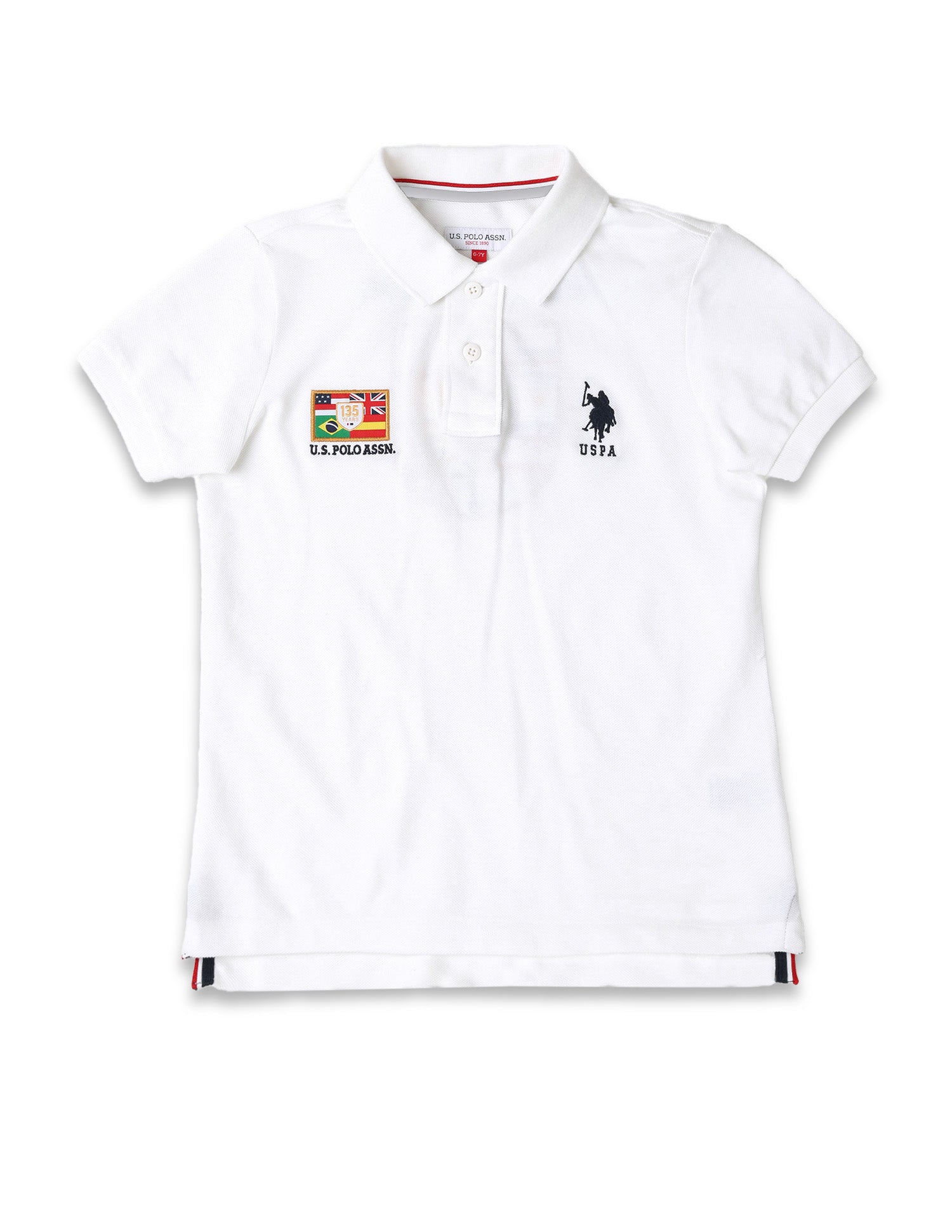 Boys Brand Appliqued Regular Fit Polo Shirt White - U.S. POLO ASSN. | Large
