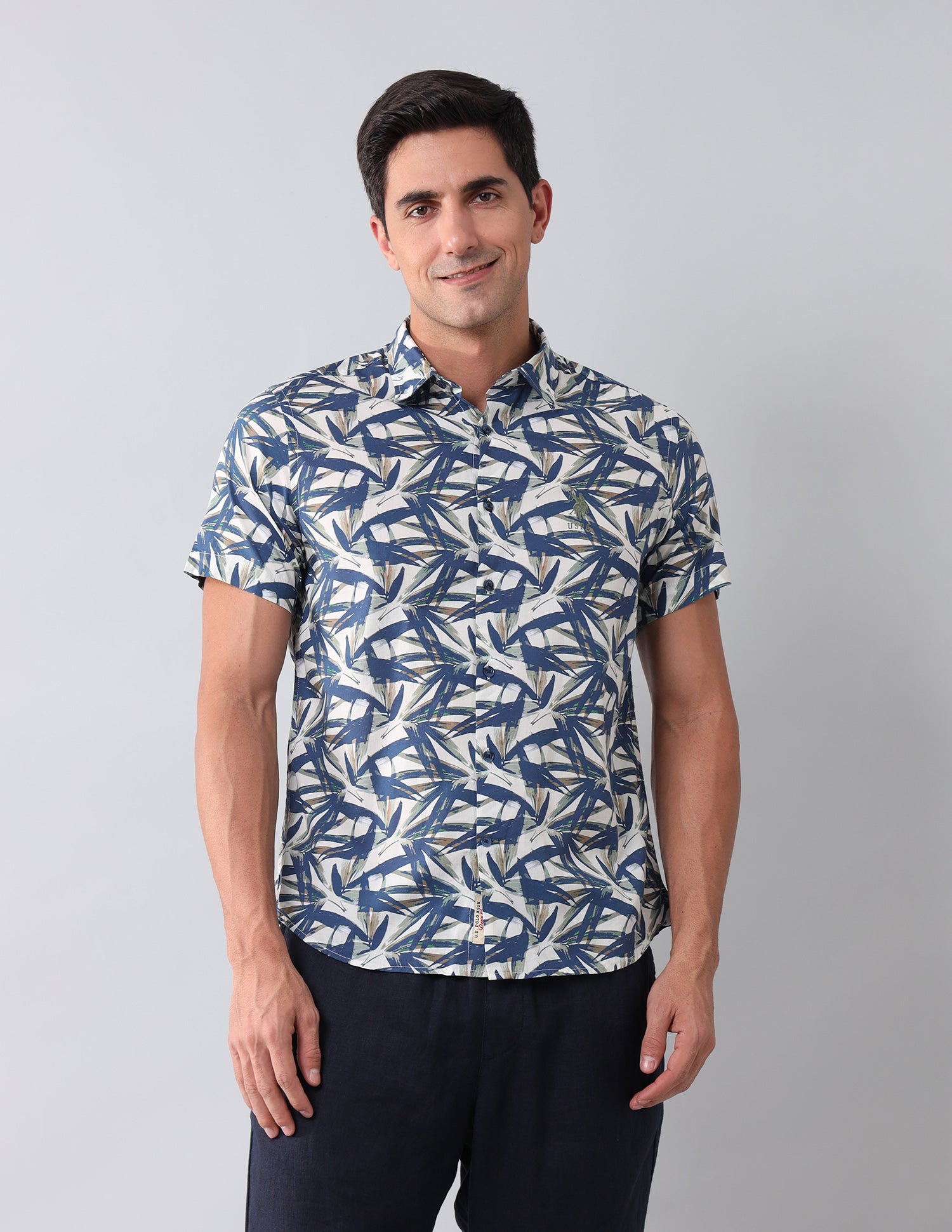 Regular Fit Abstract Shirt Ivory - U.S. Polo Assn. India | Large