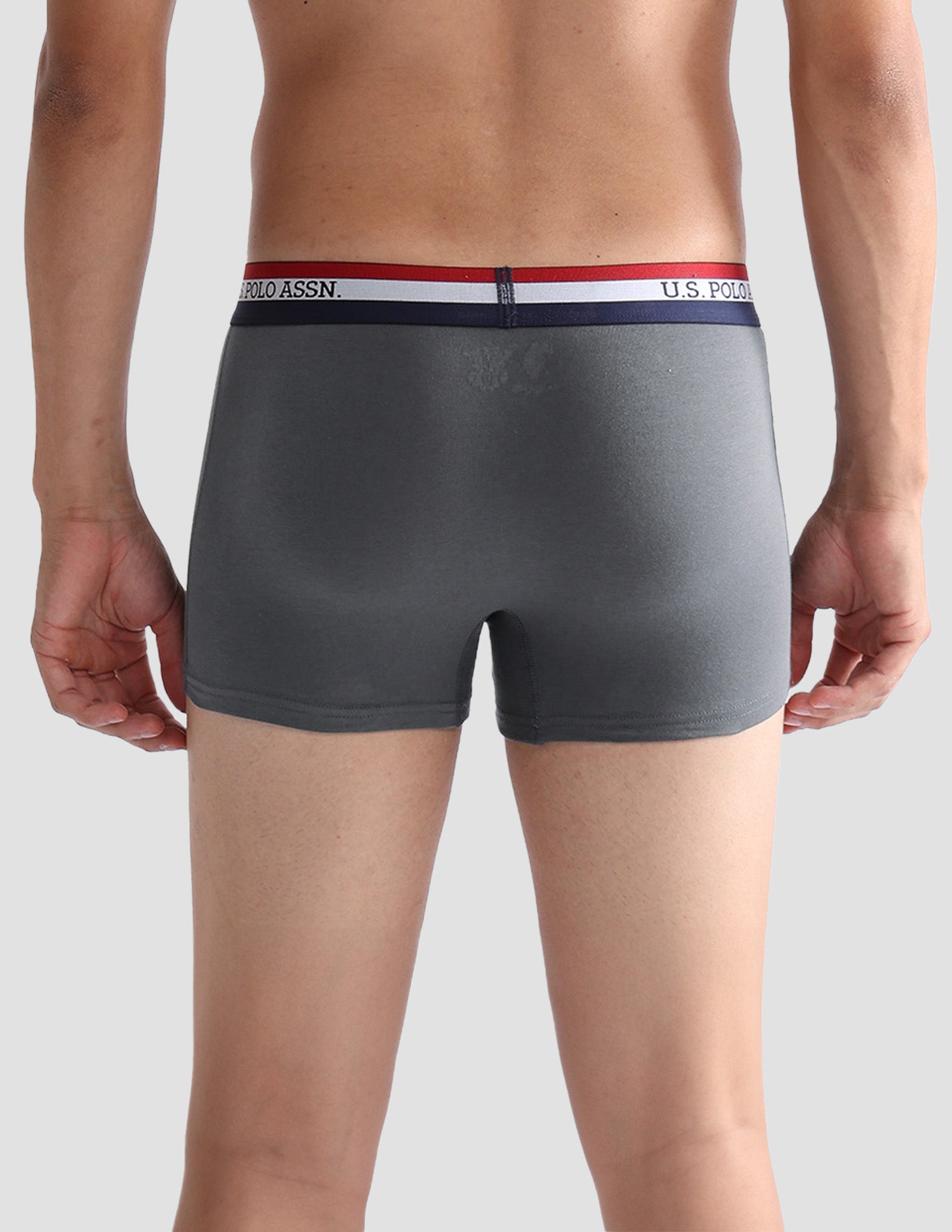 Solid Antibacterial ET002 Trunks - Pack Of 2 Iron Gate and Black - U.S. POLO ASSN. | Large