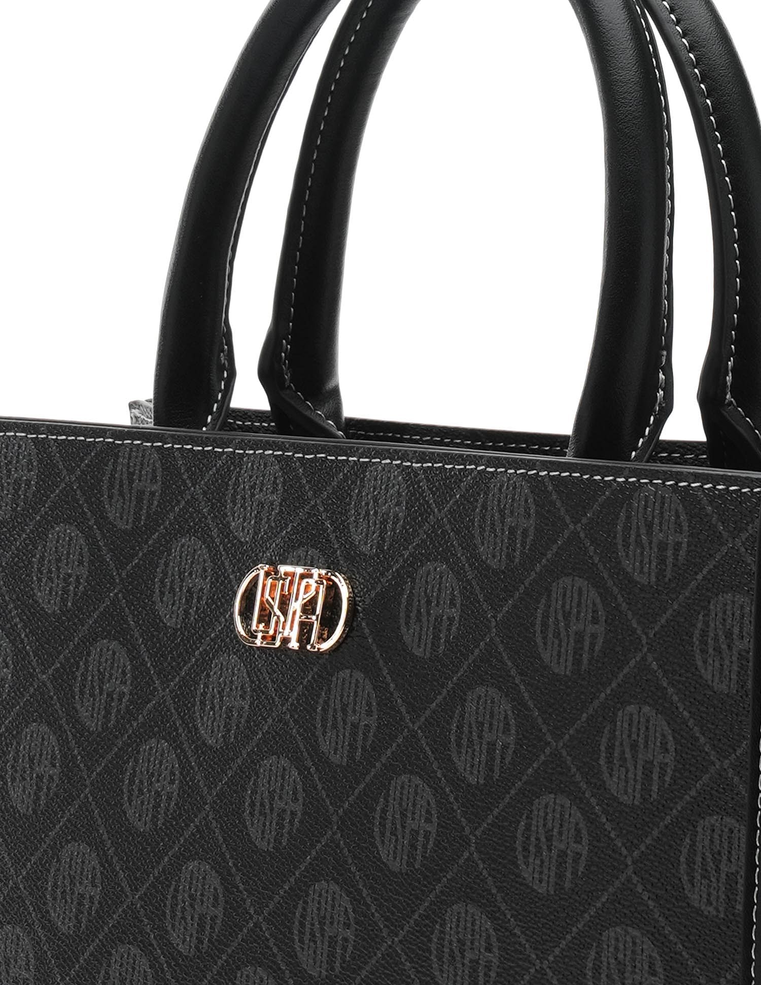 Bernice Monogram Satchel Bag Black - U.S. Polo Assn. India | Large