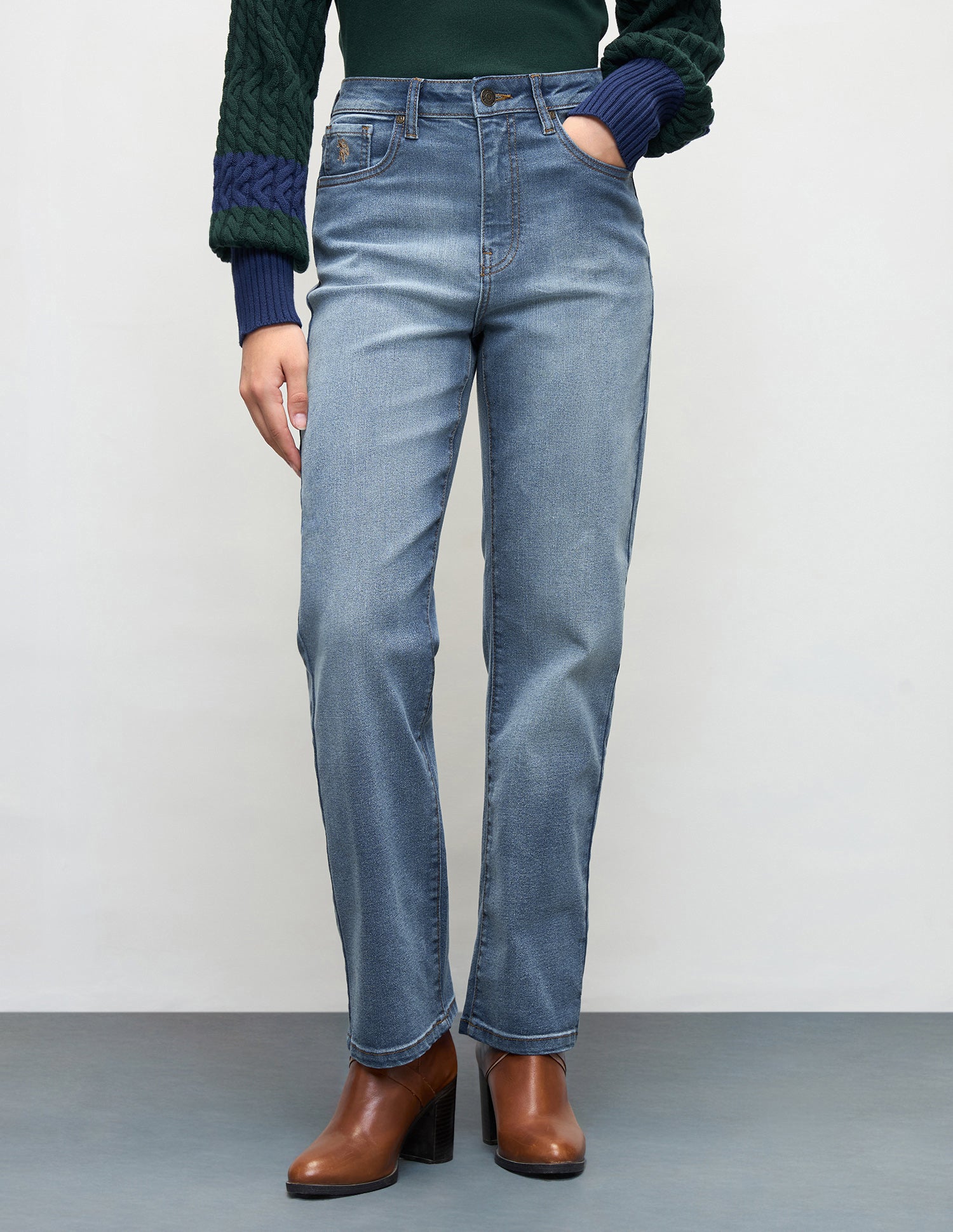 Flared Fit Blue Jeans Dark Blue - U.S. Polo Assn. India | Large