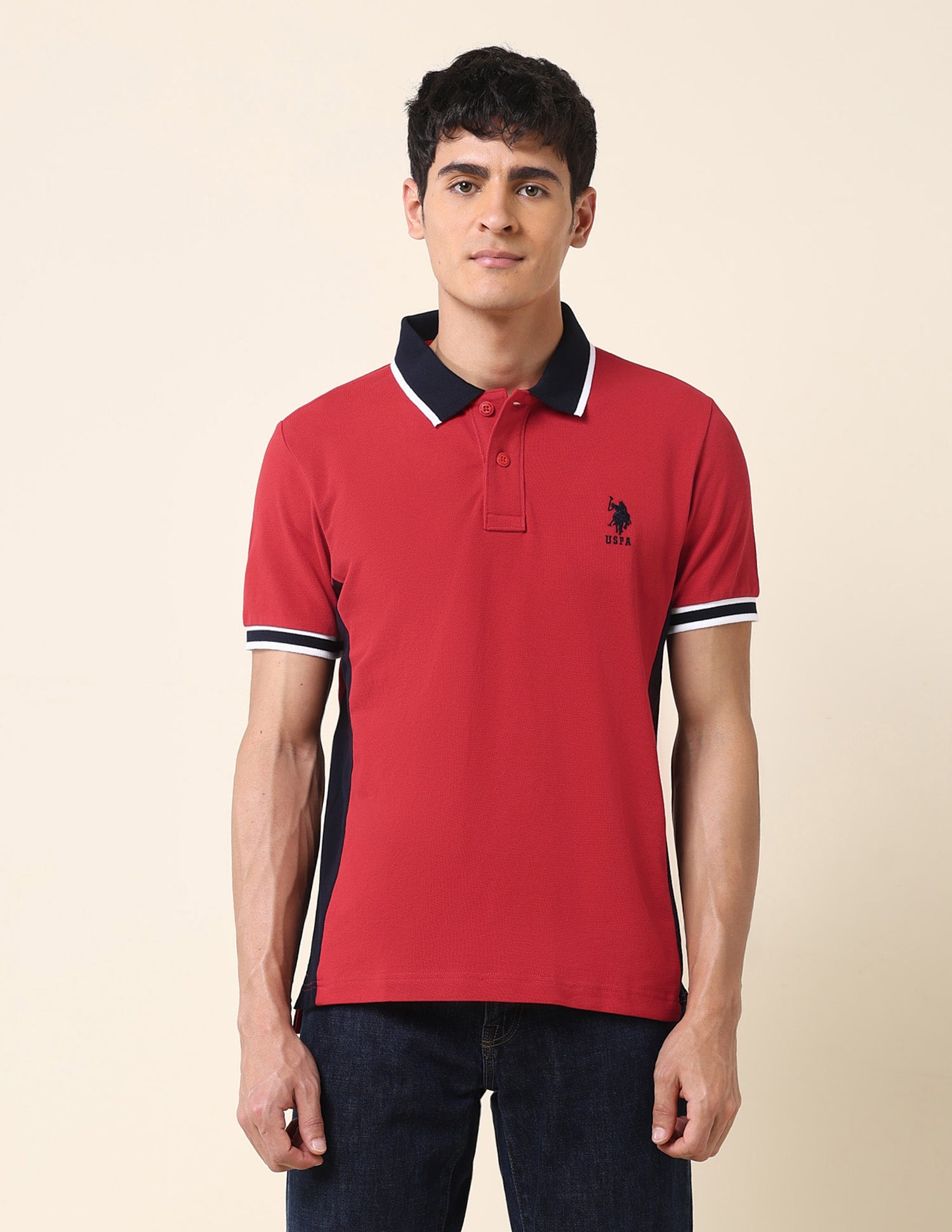 Pure Cotton Classic Polo Shirt Red - U.S. Polo Assn. India | Large